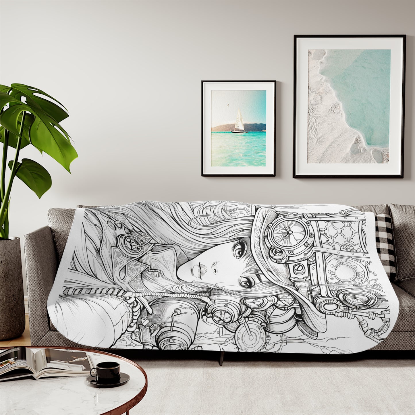 Blanket Coloring Kit with 10 Fabric Markers - Steampunk