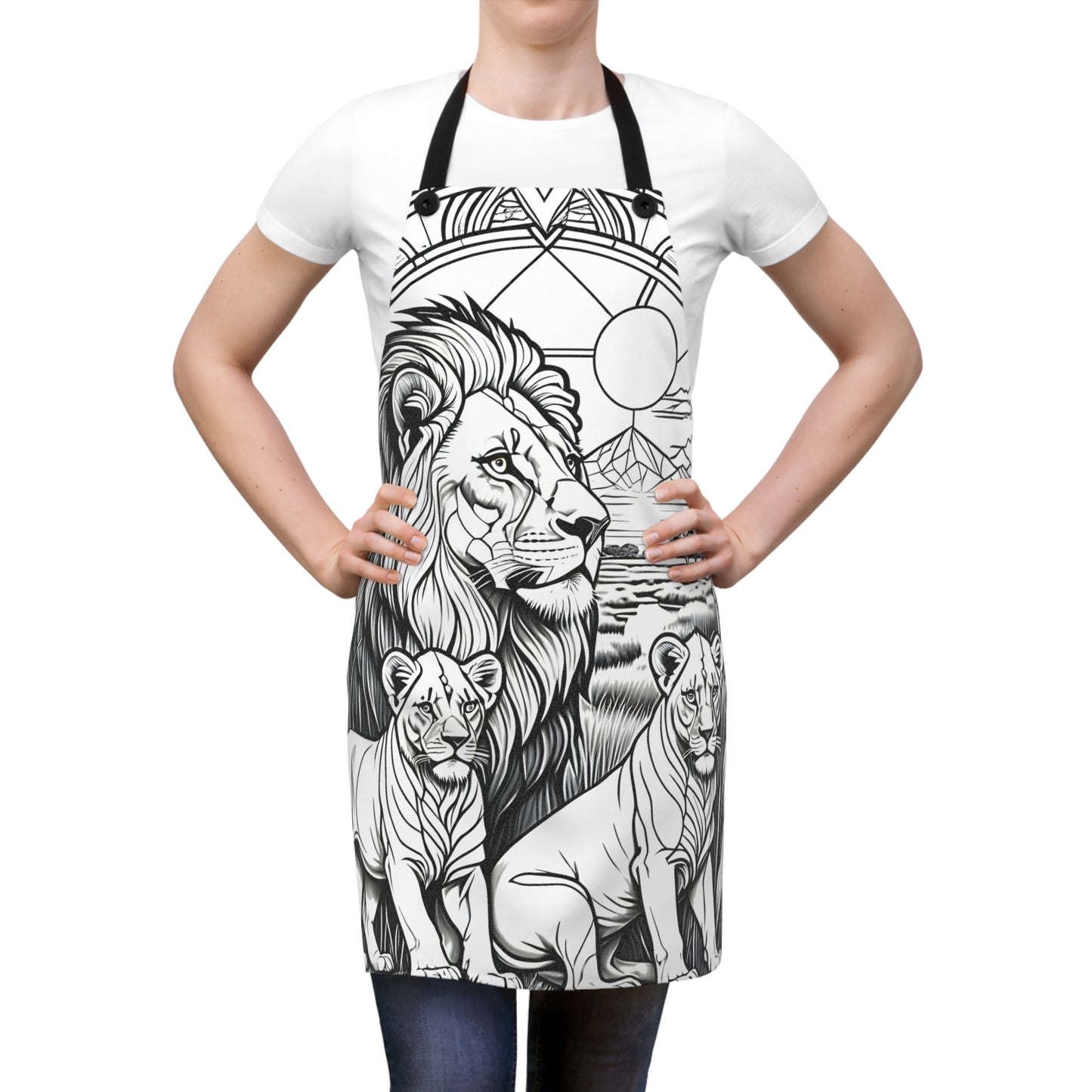 Apron Coloring Kit with 10 Fabric Markers - Lion Family