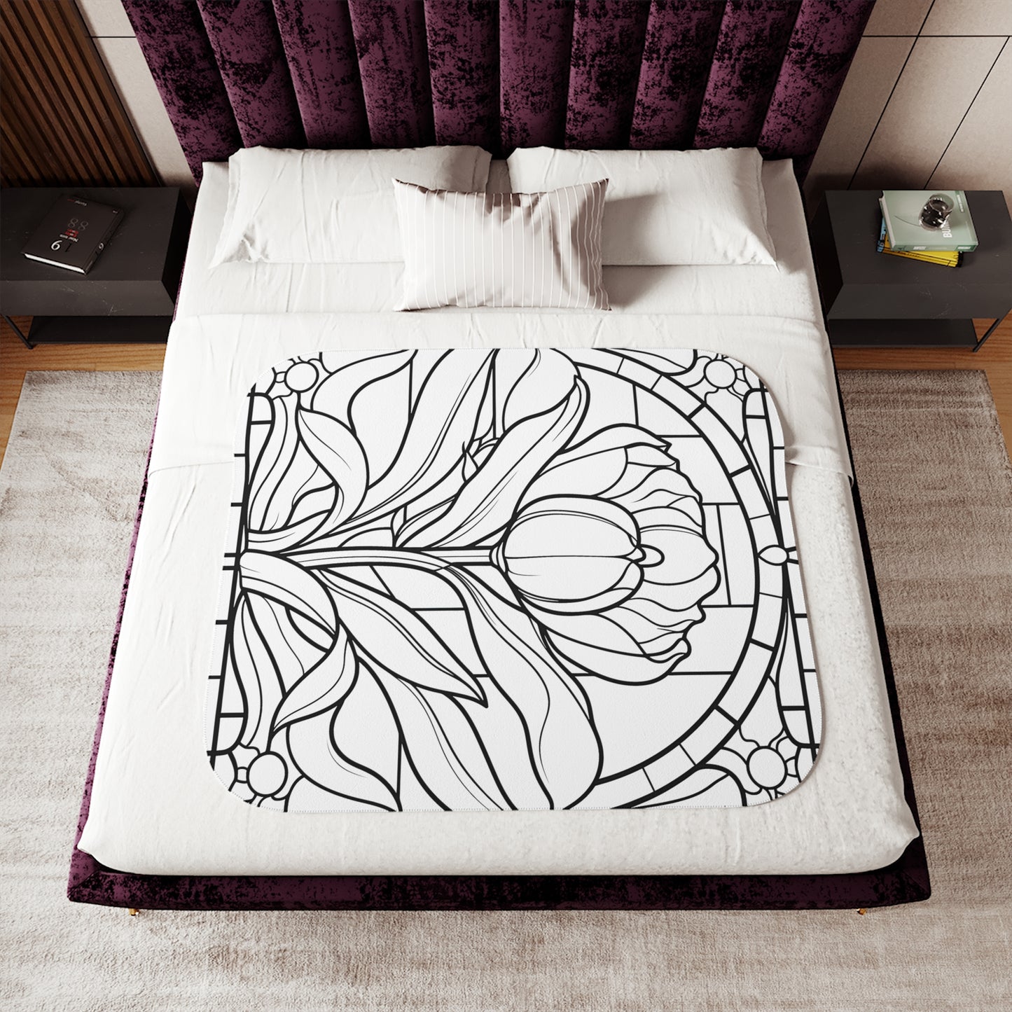 Blanket Coloring Kit with 10 Fabric Markers - Stained Glass