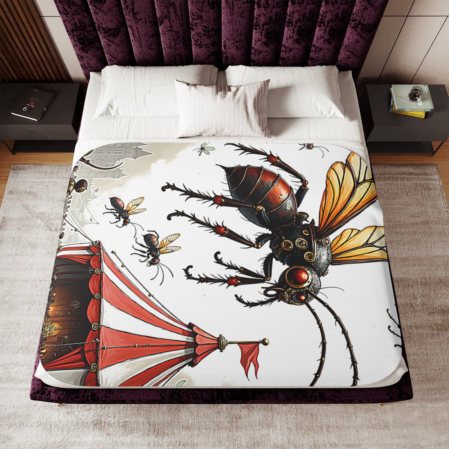 Blanket Colorful Graphic Design - Steampunk Insects