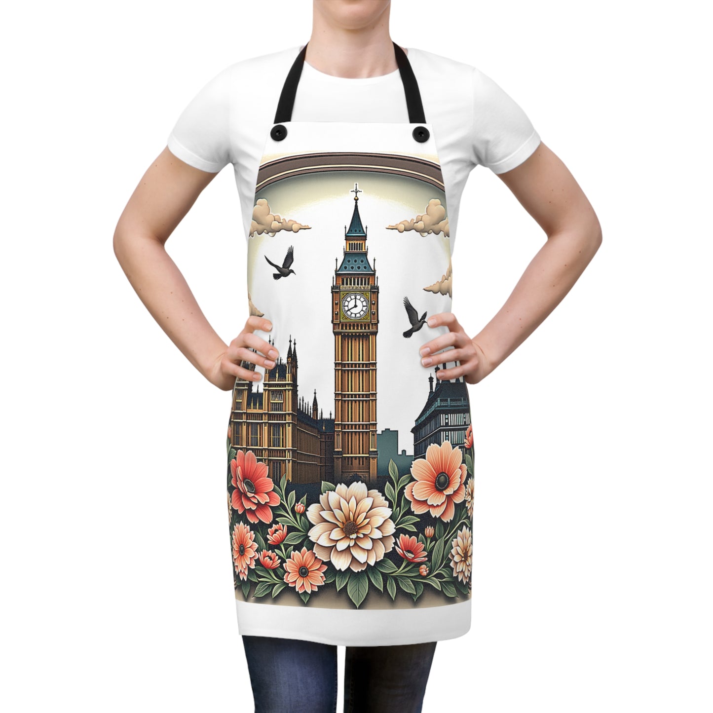 Apron Colorful Graphic Design - Clock Tower