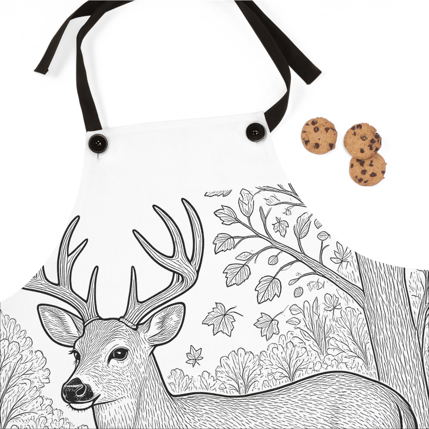 Apron Coloring Kit with 10 Fabric Markers - Forest Deer
