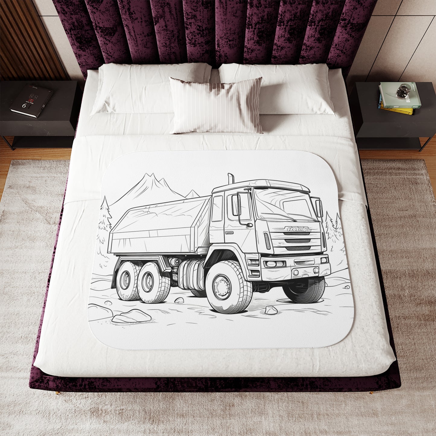 Blanket Coloring Kit with 10 Fabric Markers - Truck