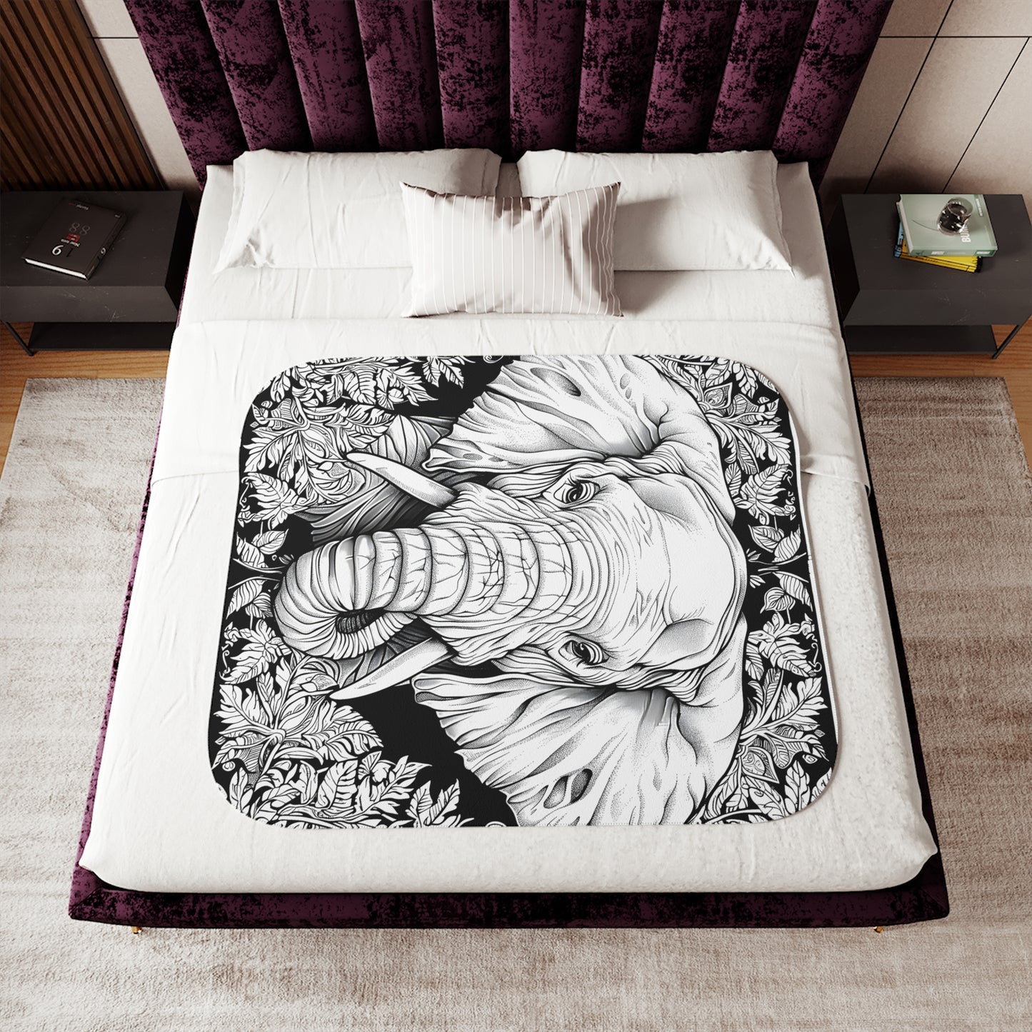 Blanket Coloring Kit with 10 Fabric Markers - Elephant