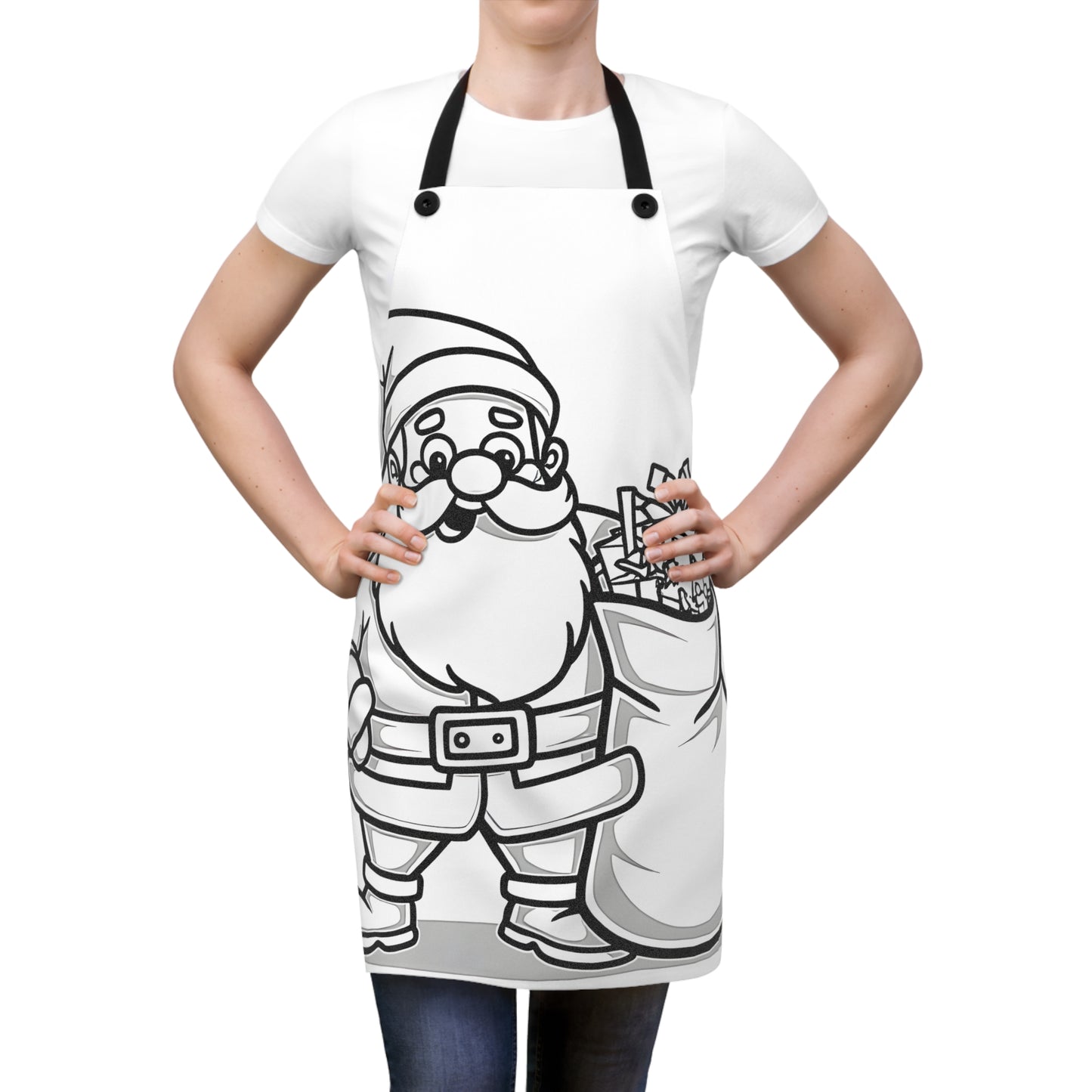 Apron Coloring Kit with 10 Fabric Markers - Santa Claus