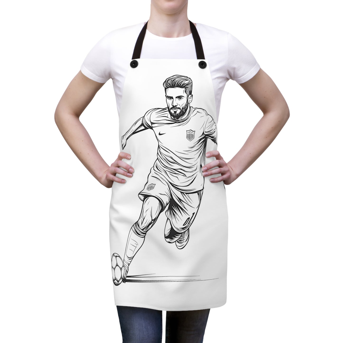 Apron Coloring Kit with 10 Fabric Markers - Soccer Player