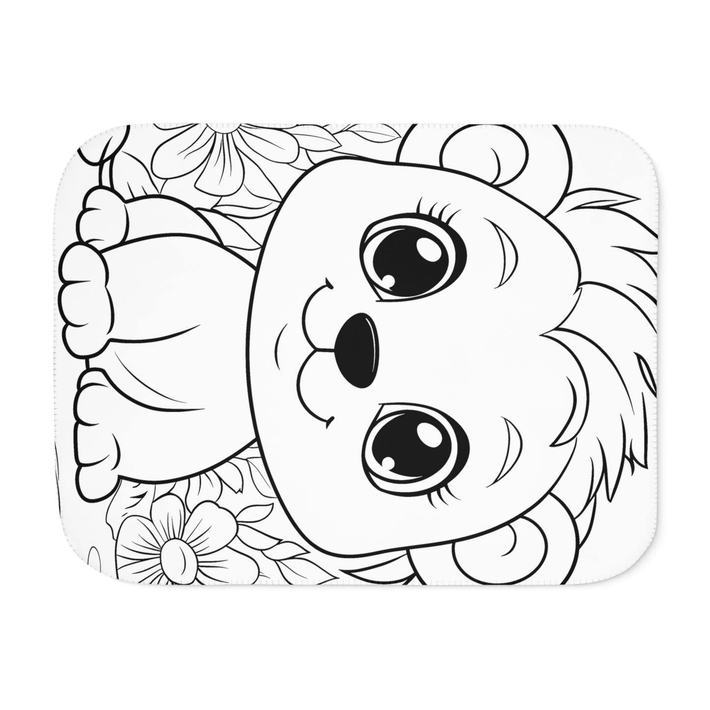 Blanket Coloring Kit with 10 Fabric Markers - Baby Lion