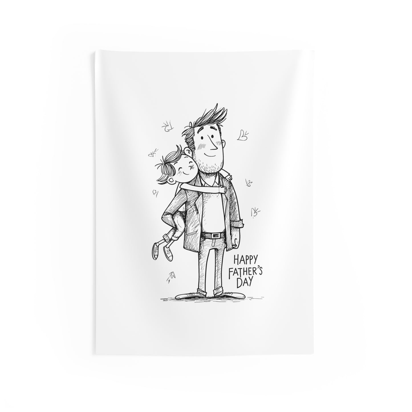 Indoor Wall Tapestries Coloring Kit with 10 Fabric Markers - Father and Child Love