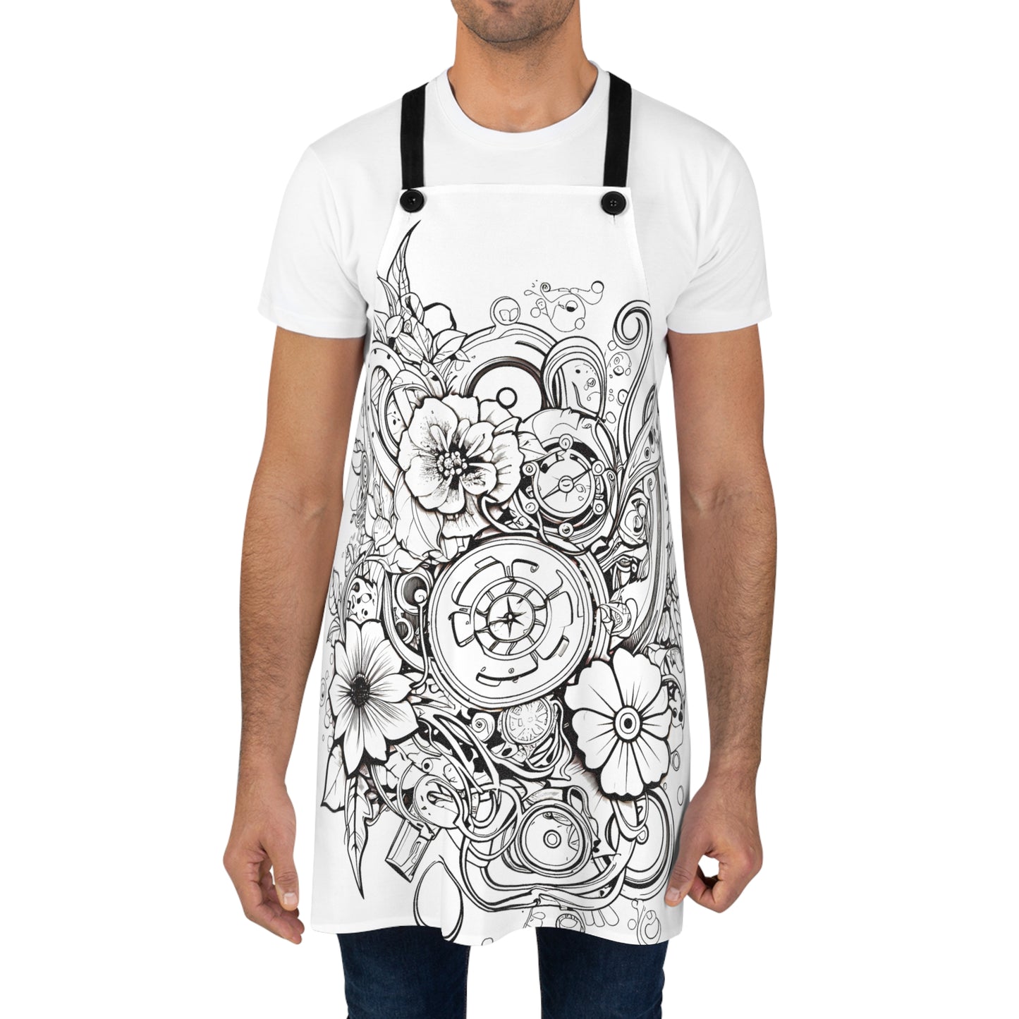 Apron Coloring Kit with 10 Fabric Markers - Floral Design