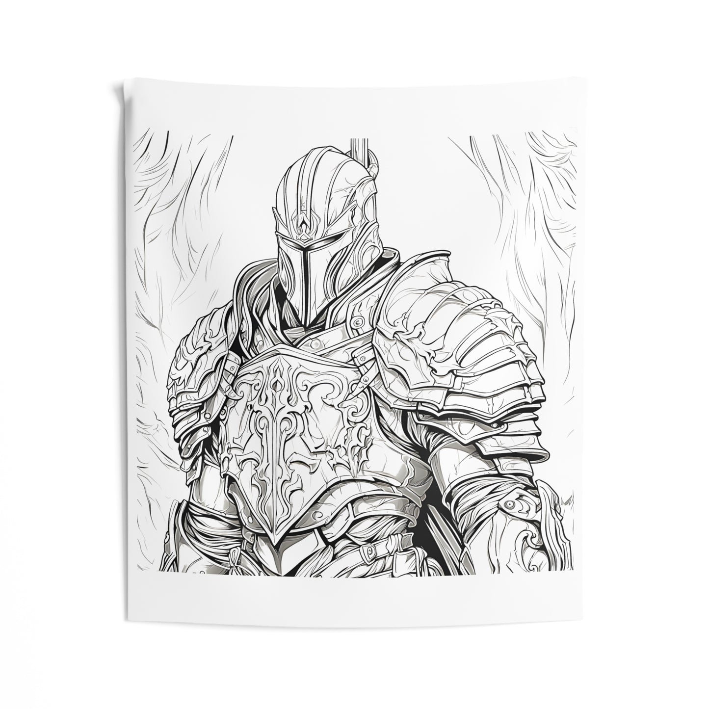 Indoor Wall Tapestries Coloring Kit with 10 Fabric Markers - Armored Knight