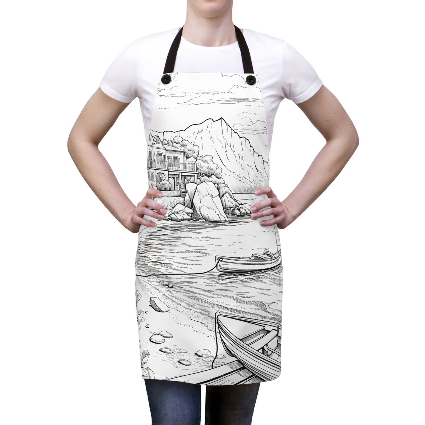 Apron Coloring Kit with 10 Fabric Markers - Beach House