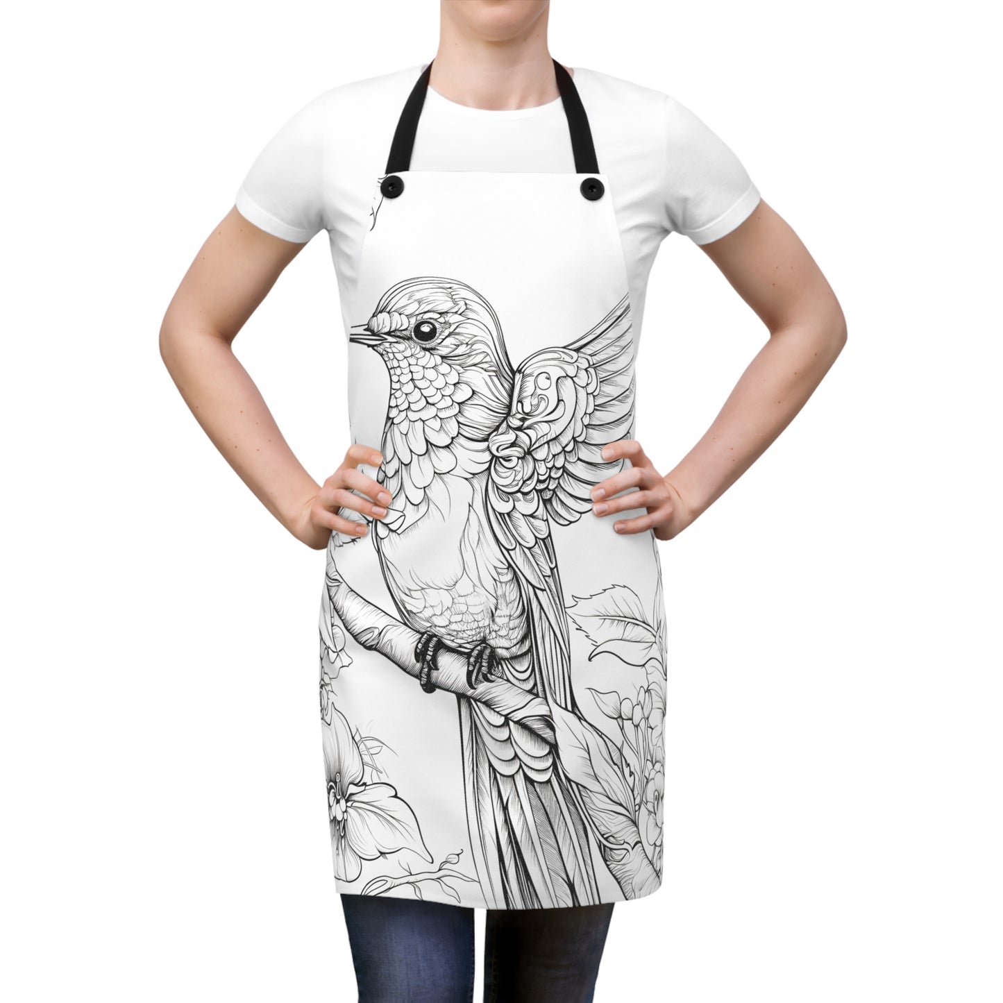 Apron Coloring Kit with 10 Fabric Markers - Hummingbird