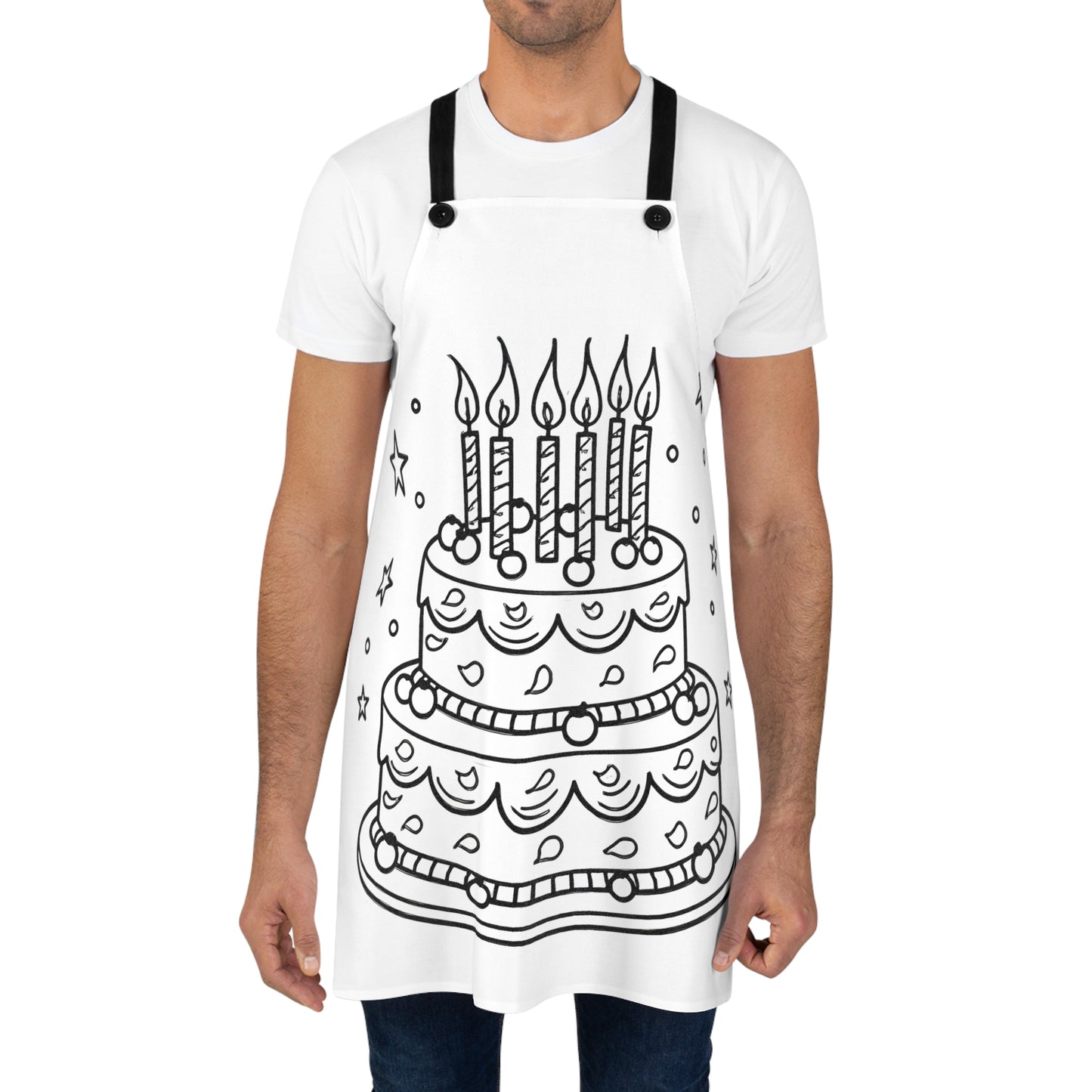 Apron Coloring Kit with 10 Fabric Markers - Birthday Cake