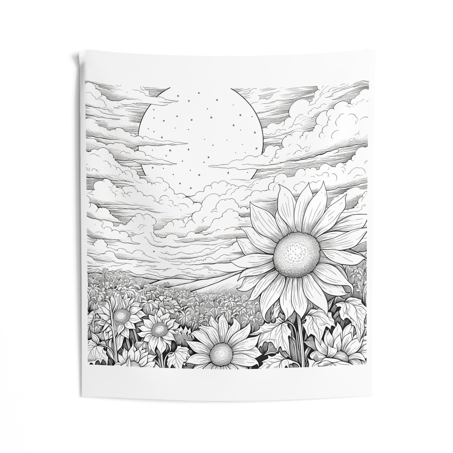 Indoor Wall Tapestries Coloring Kit with 10 Fabric Markers - Sunflowers