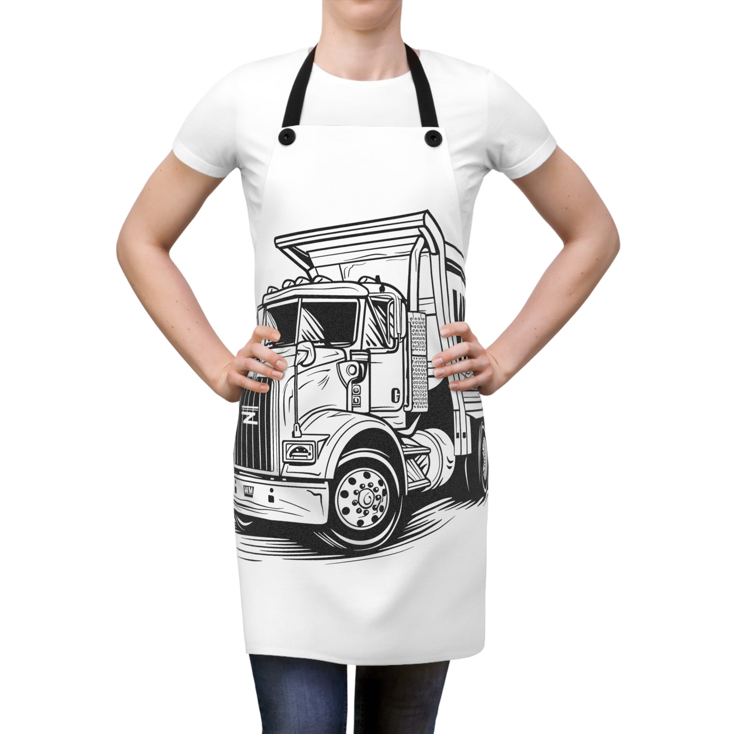 Apron Coloring Kit with 10 Fabric Markers - Garbage Truck