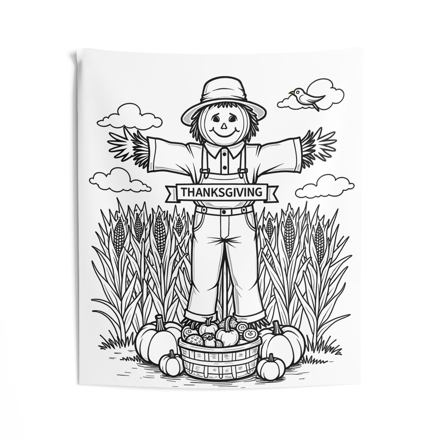Indoor Wall Tapestries Coloring Kit with 10 Fabric Markers - Thanksgiving