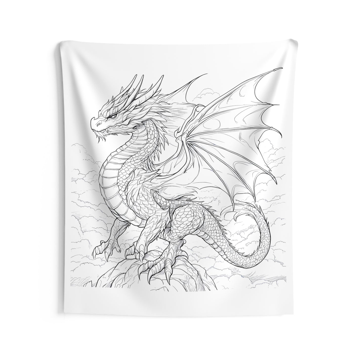 Indoor Wall Tapestries Coloring Kit with 10 Fabric Markers - Dragon