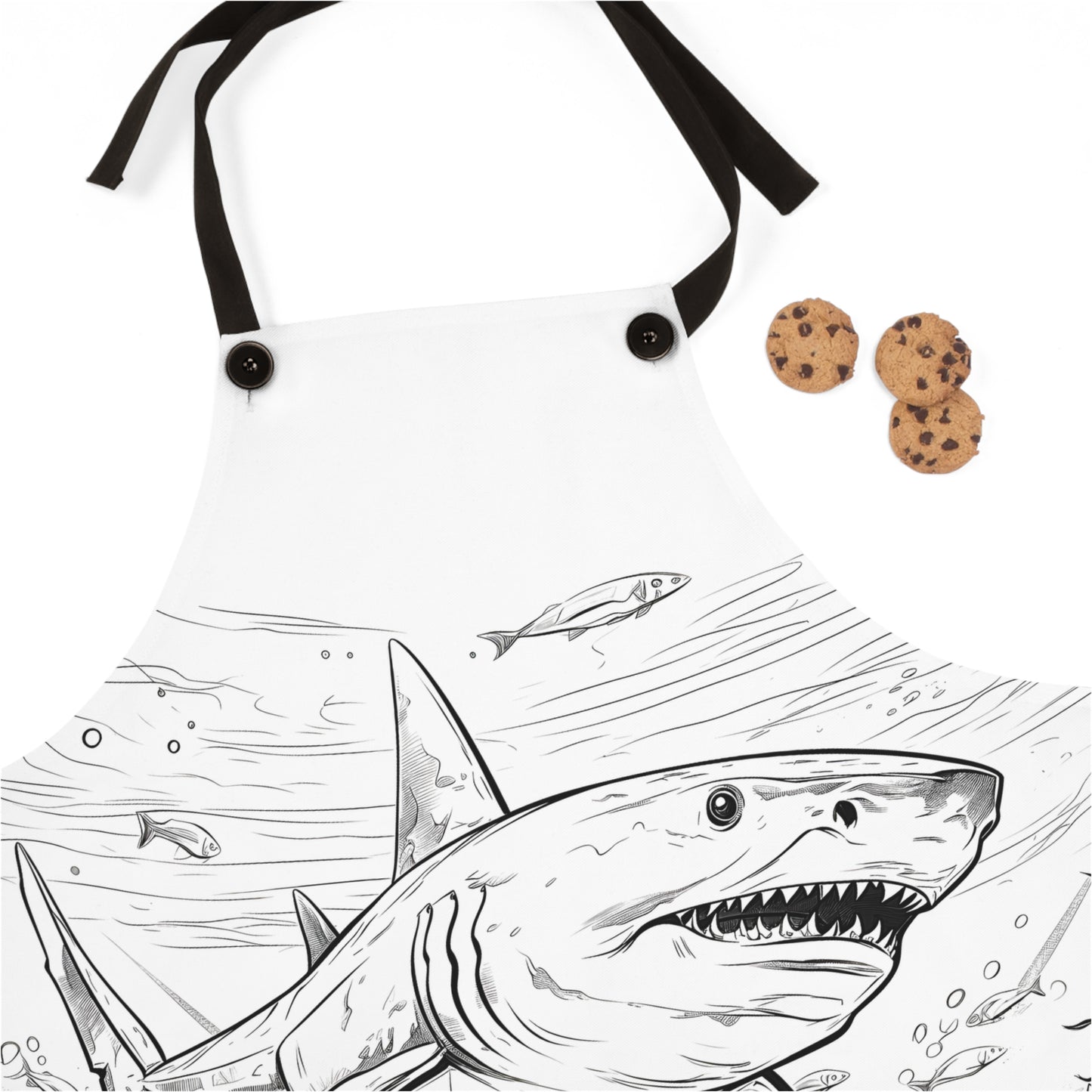 Apron Coloring Kit with 10 Fabric Markers - Sharks