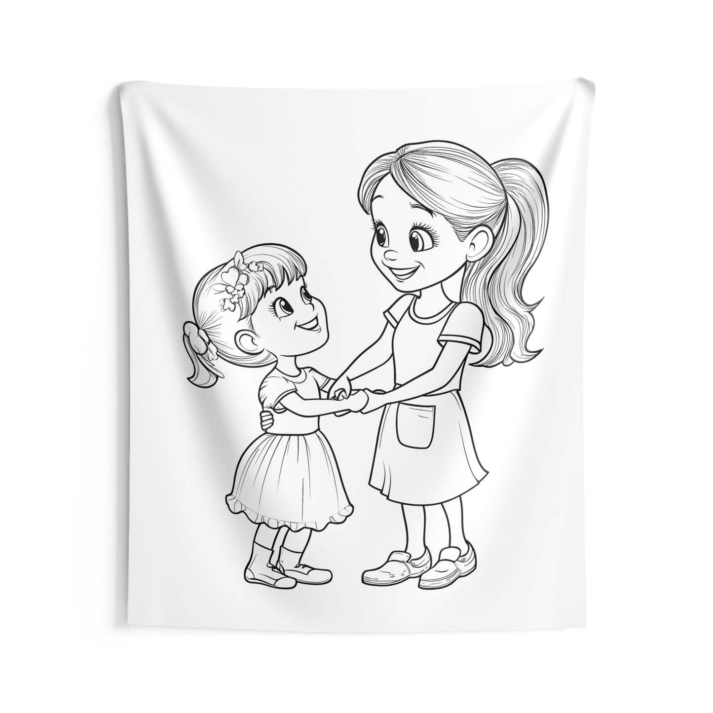 Indoor Wall Tapestries Coloring Kit with 10 Fabric Markers - Sisters