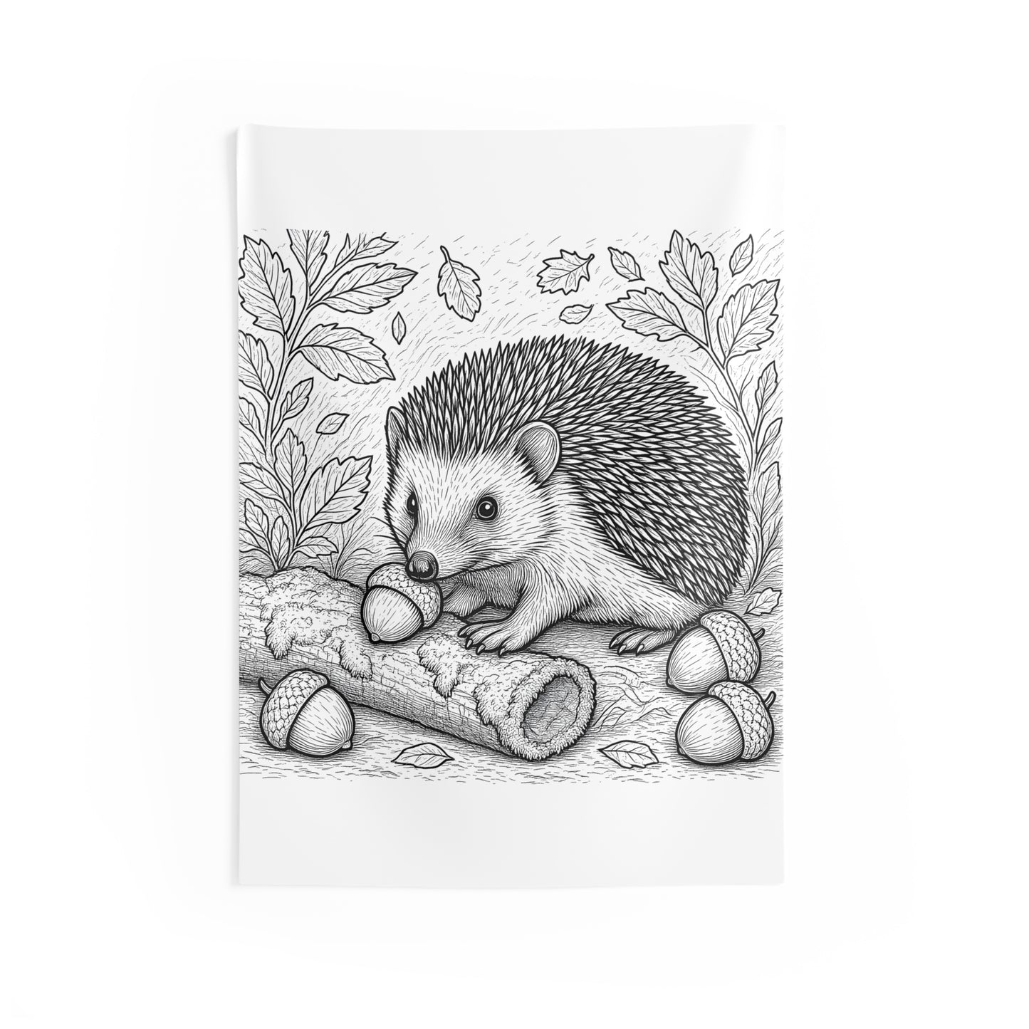 Indoor Wall Tapestries Coloring Kit with 10 Fabric Markers - Hedgehog