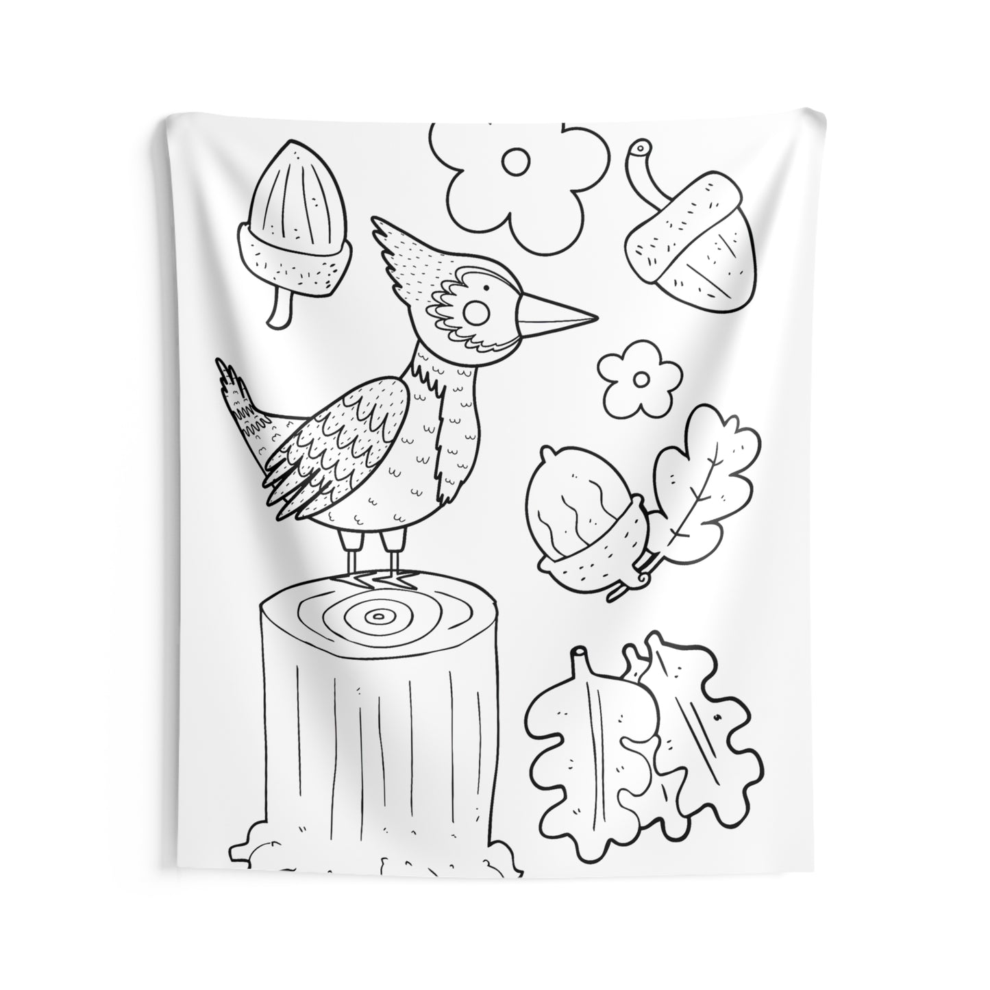 Indoor Wall Tapestries Coloring Kit with 10 Fabric Markers - Woodpecker