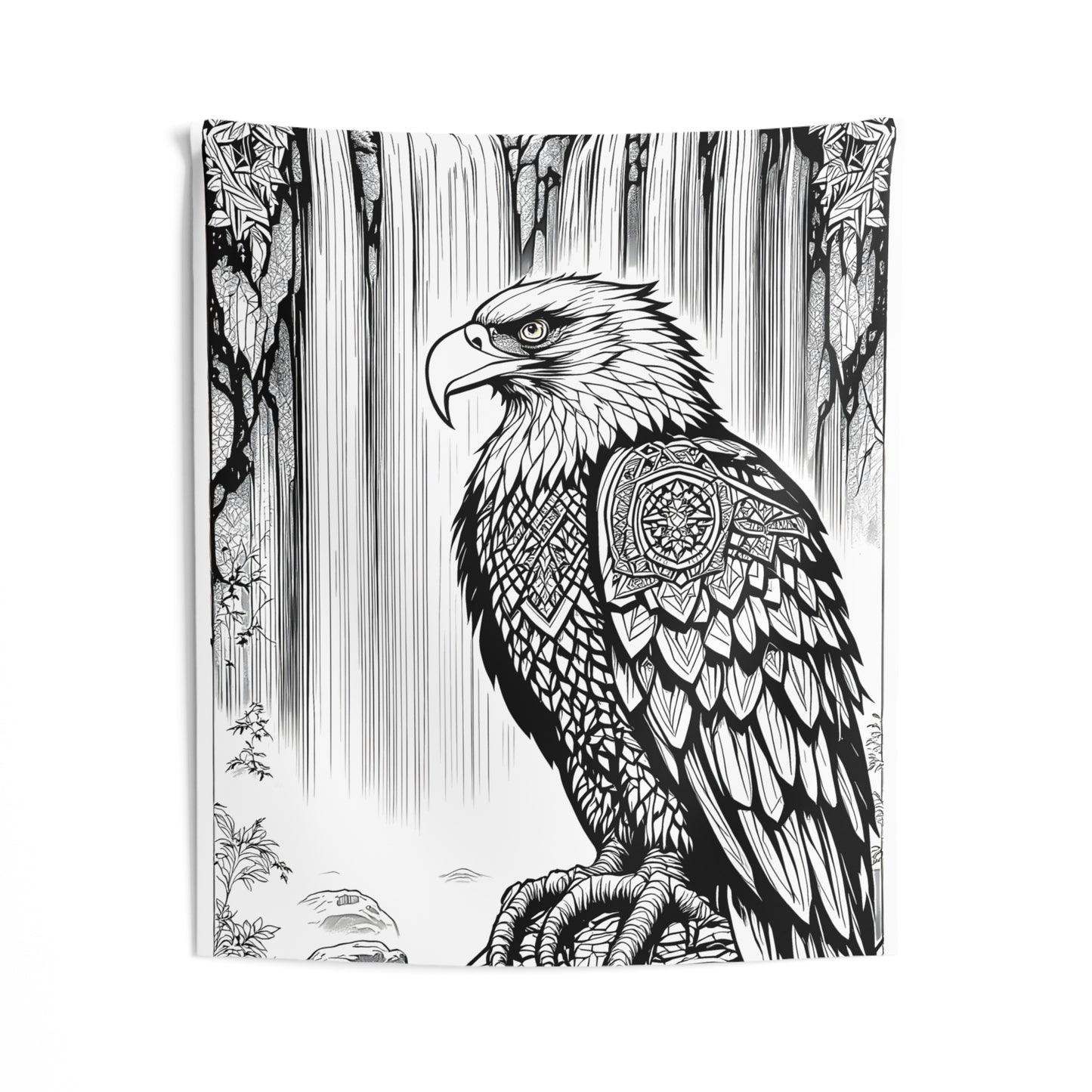 Indoor Wall Tapestries Coloring Kit with 10 Fabric Markers - Eagle