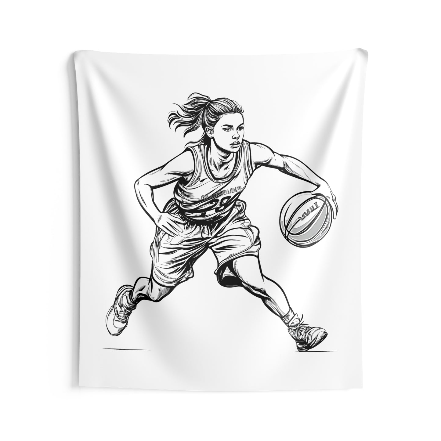 Indoor Wall Tapestries Coloring Kit with 10 Fabric Markers - Basketball