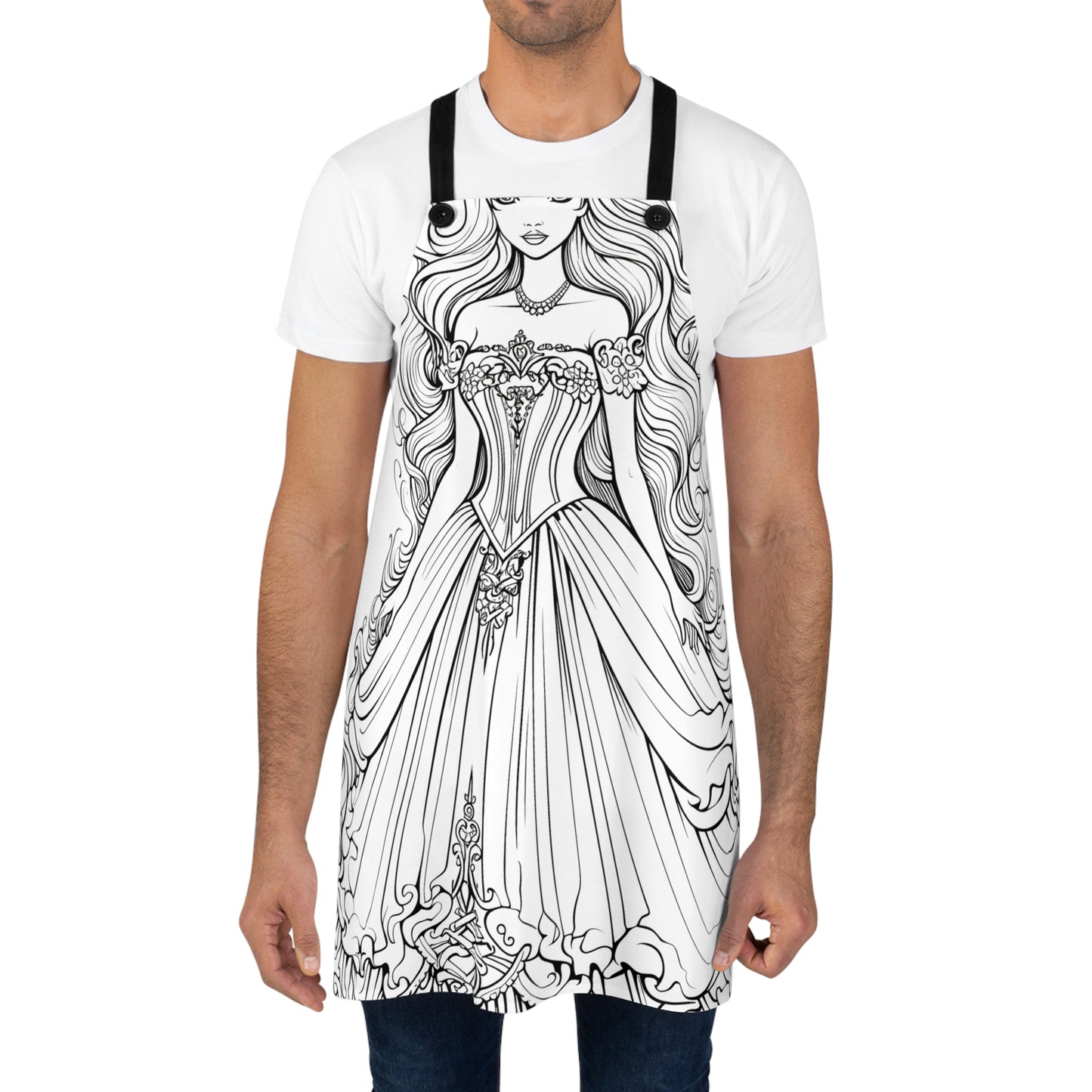 Apron Coloring Kit with 10 Fabric Markers - Elegant Gown