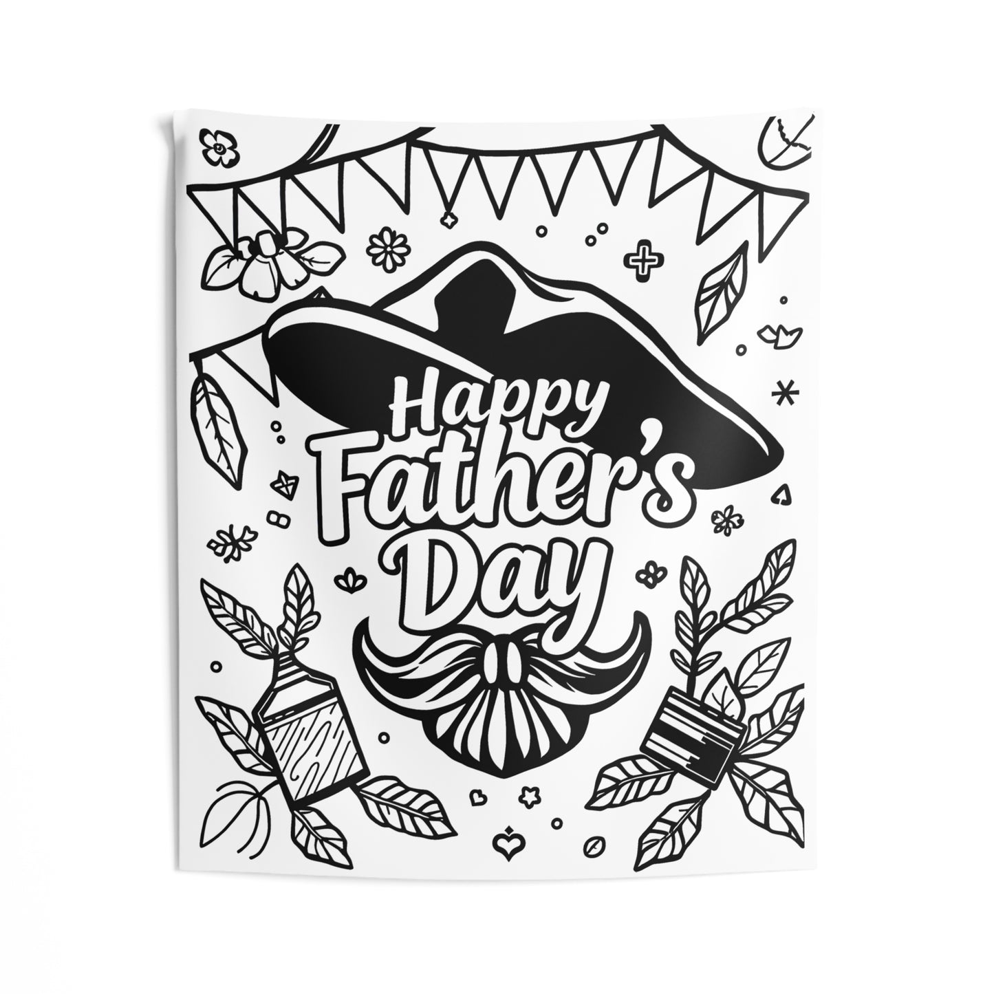 Indoor Wall Tapestries Coloring Kit with 10 Fabric Markers - Father's Day Celebration