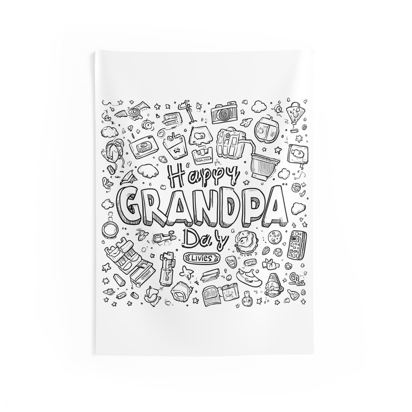 Indoor Wall Tapestries Coloring Kit with 10 Fabric Markers - Grandparents Day