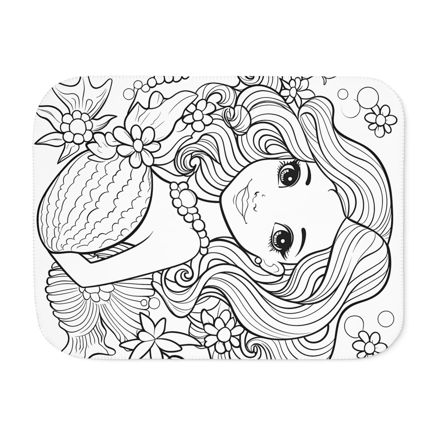 Blanket Coloring Kit with 10 Fabric Markers - Beautiful Mermaid