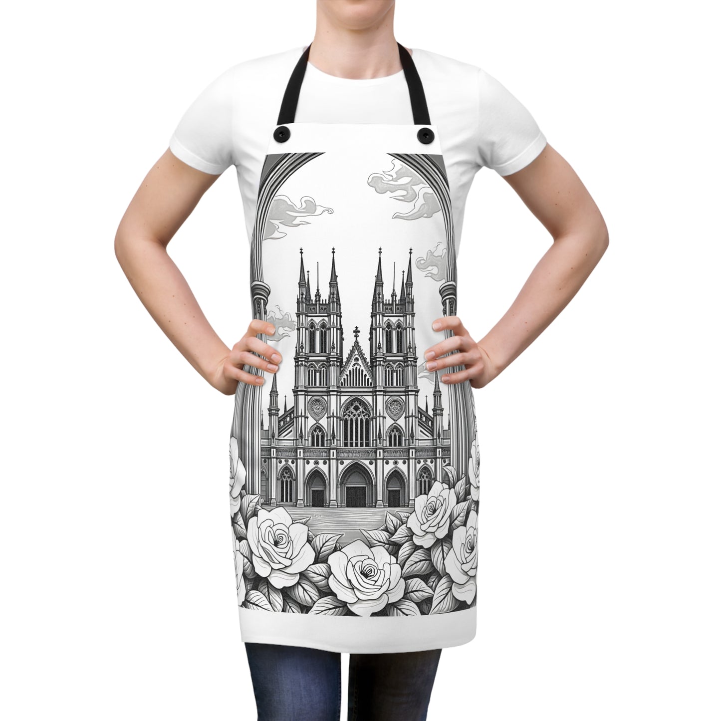 Apron Coloring Kit with 10 Fabric Markers - Gothic Cathedral