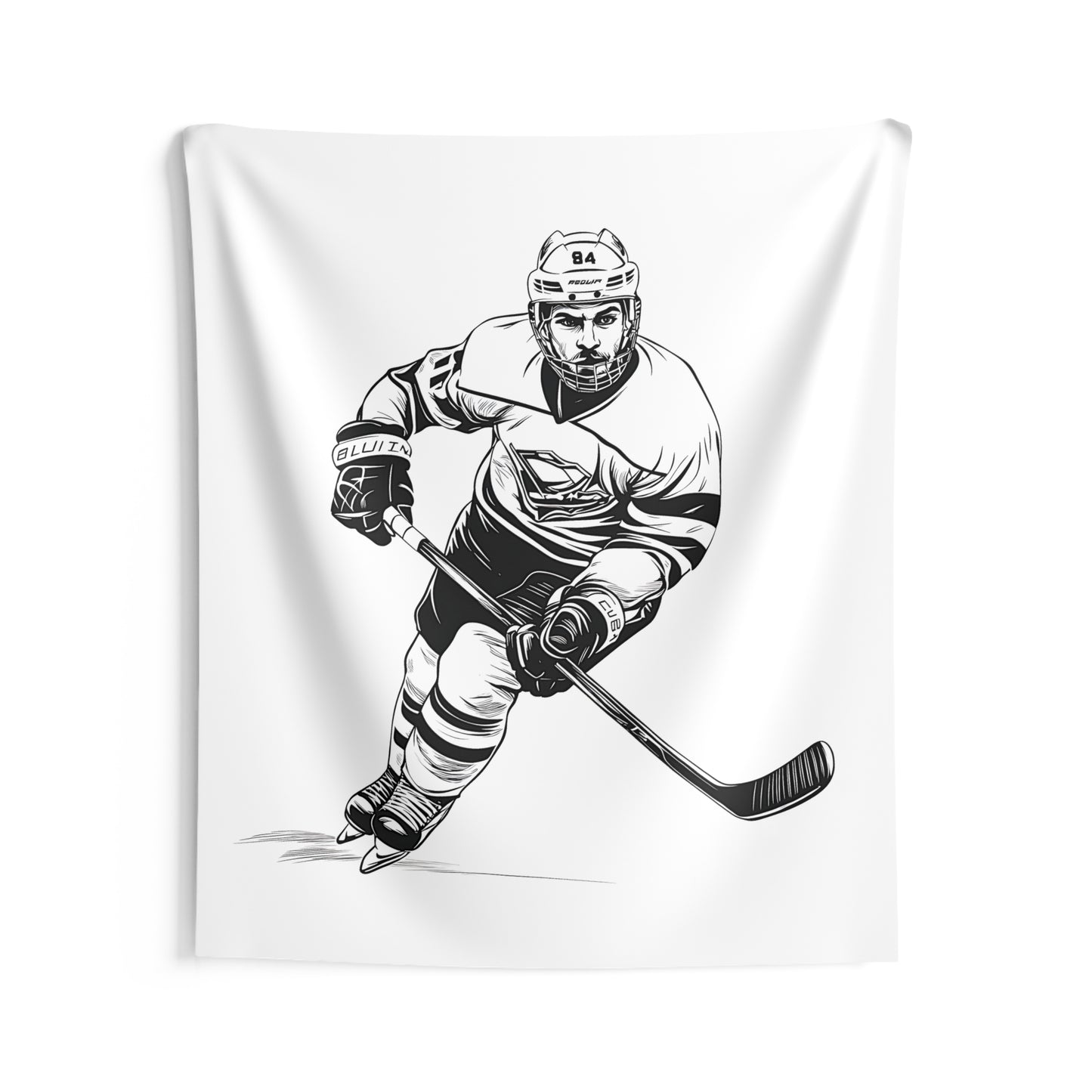 Indoor Wall Tapestries Coloring Kit with 10 Fabric Markers - Ice Hockey Player