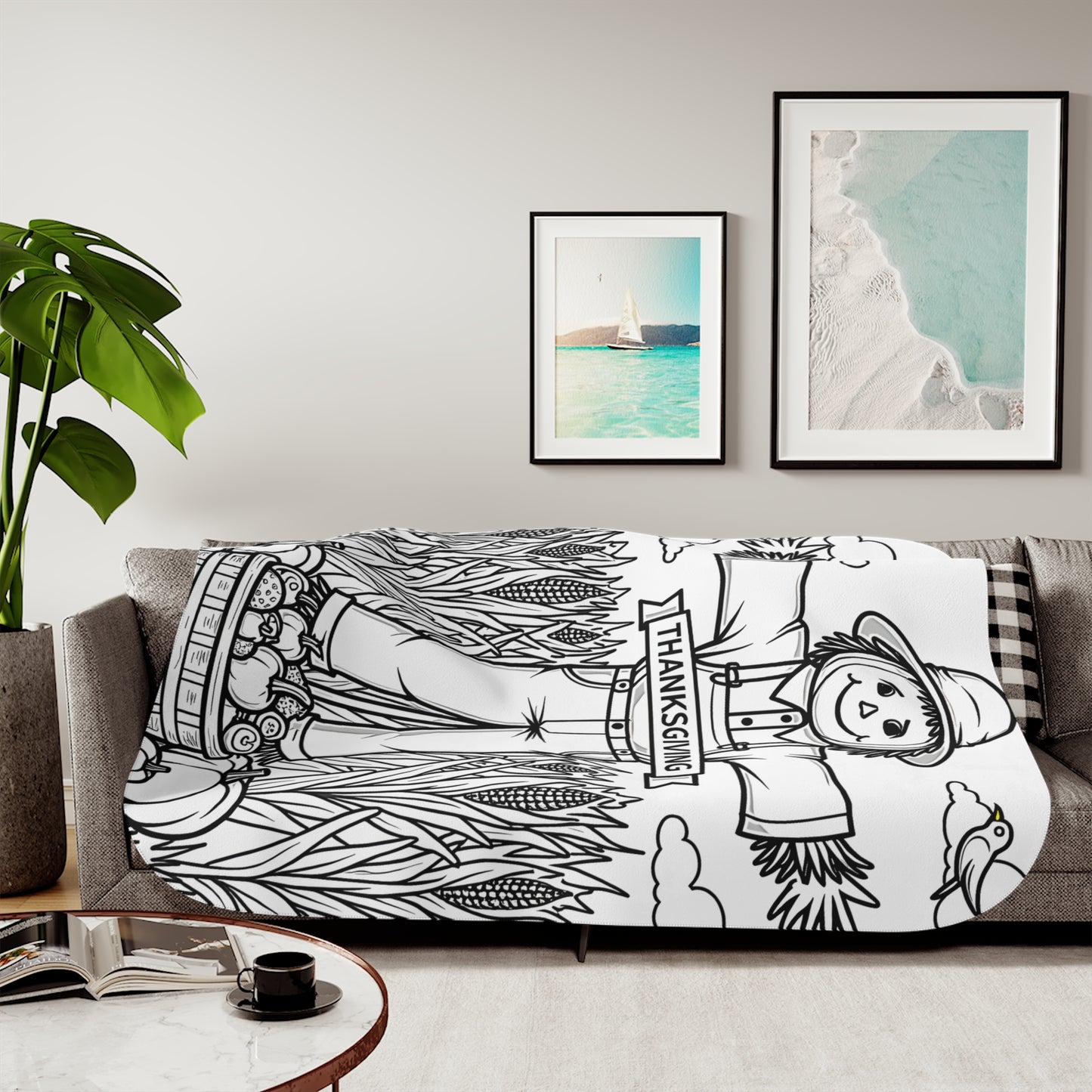 Blanket Coloring Kit with 10 Fabric Markers - Thanksgiving