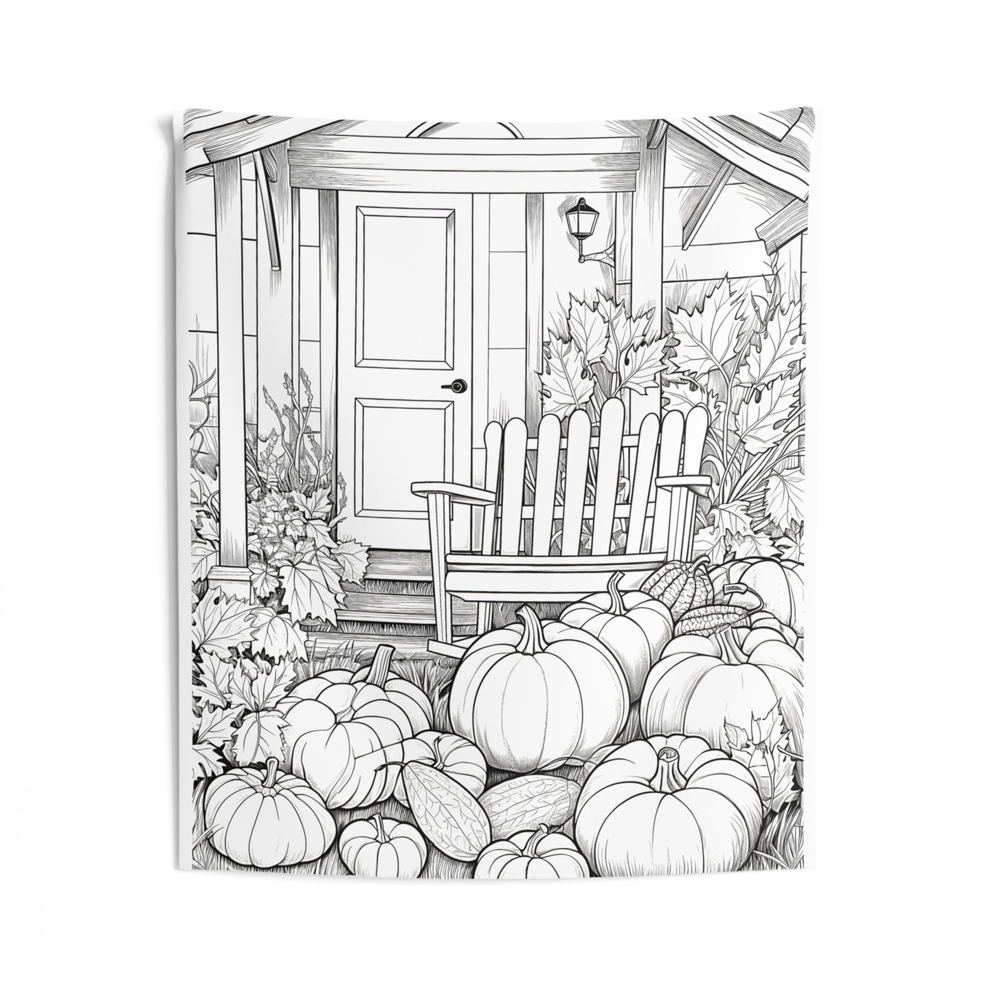 Indoor Wall Tapestries Coloring Kit with 10 Fabric Markers - Pumpkins