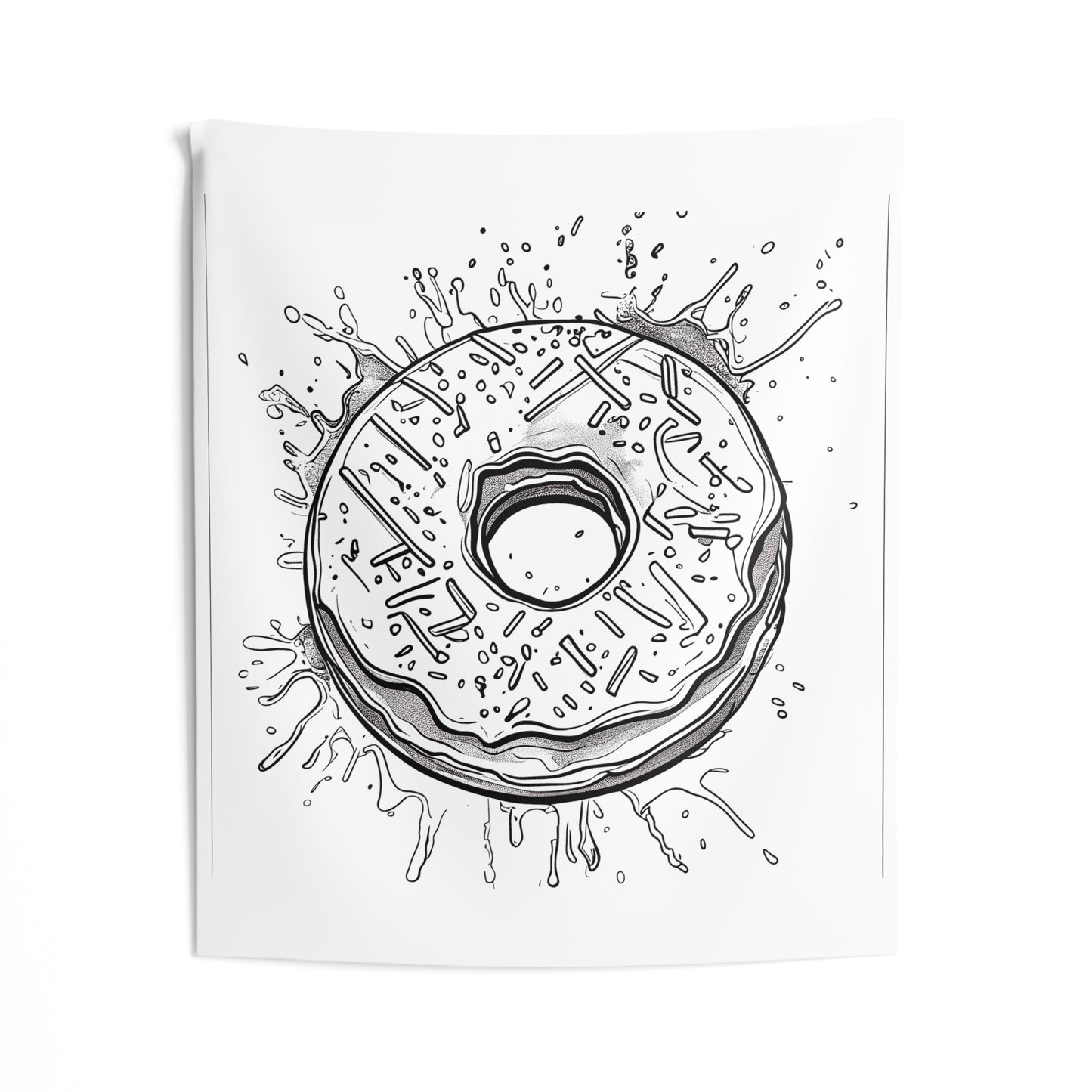Indoor Wall Tapestries Coloring Kit with 10 Fabric Markers - Donut
