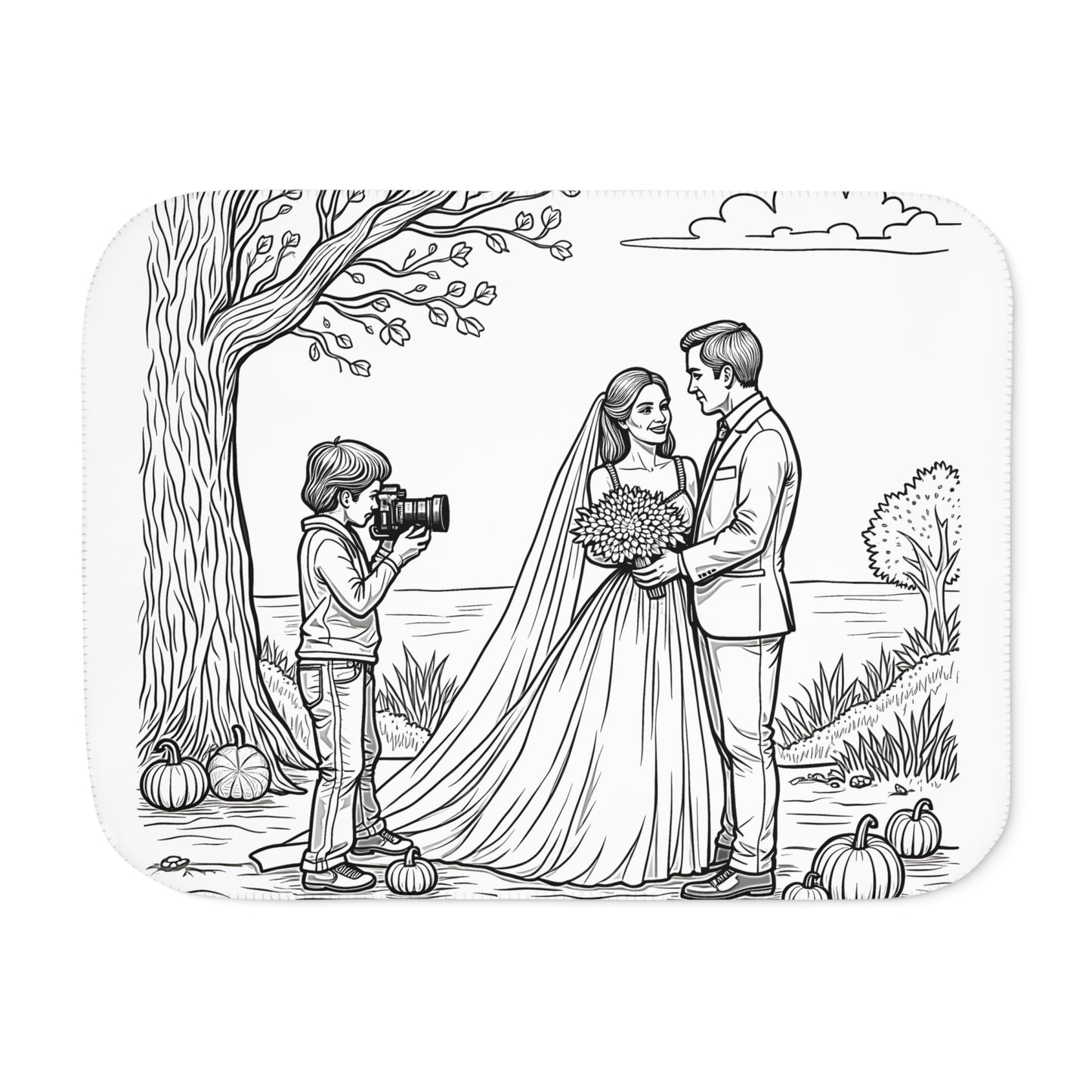 Blanket Coloring Kit with 10 Fabric Markers - Outdoor Wedding