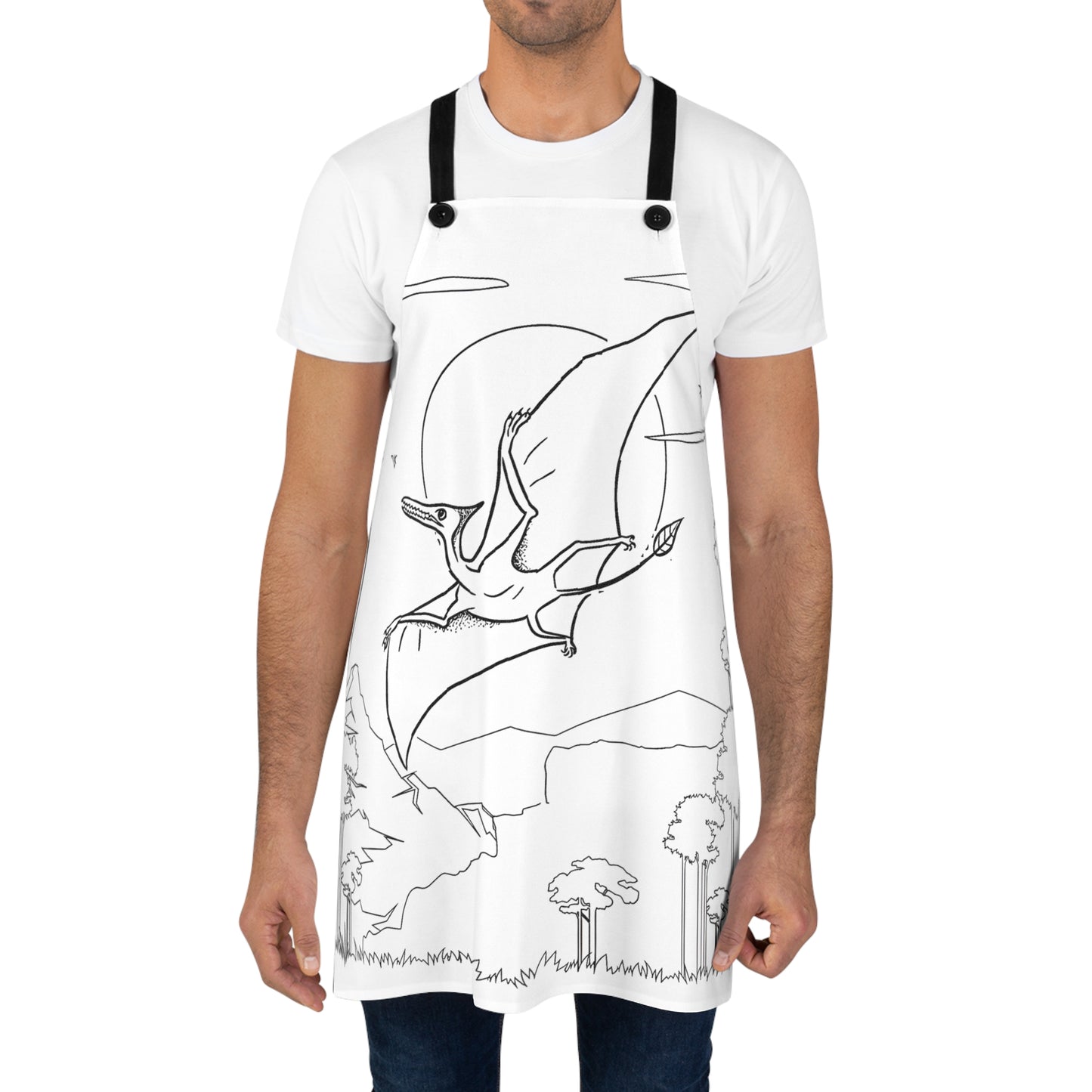 Apron Coloring Kit with 10 Fabric Markers - Pterodactyl