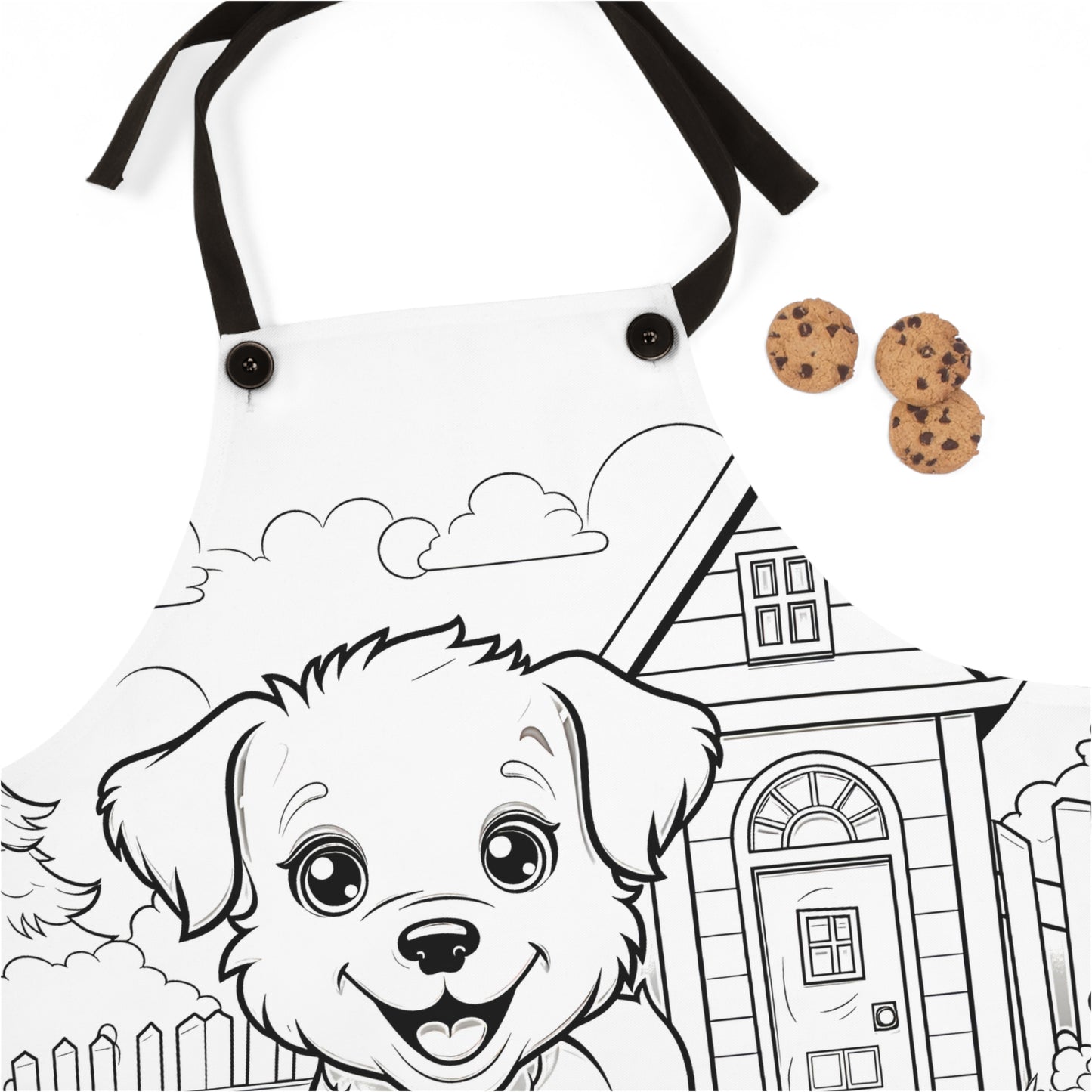 Apron Coloring Kit with 10 Fabric Markers - Puppy