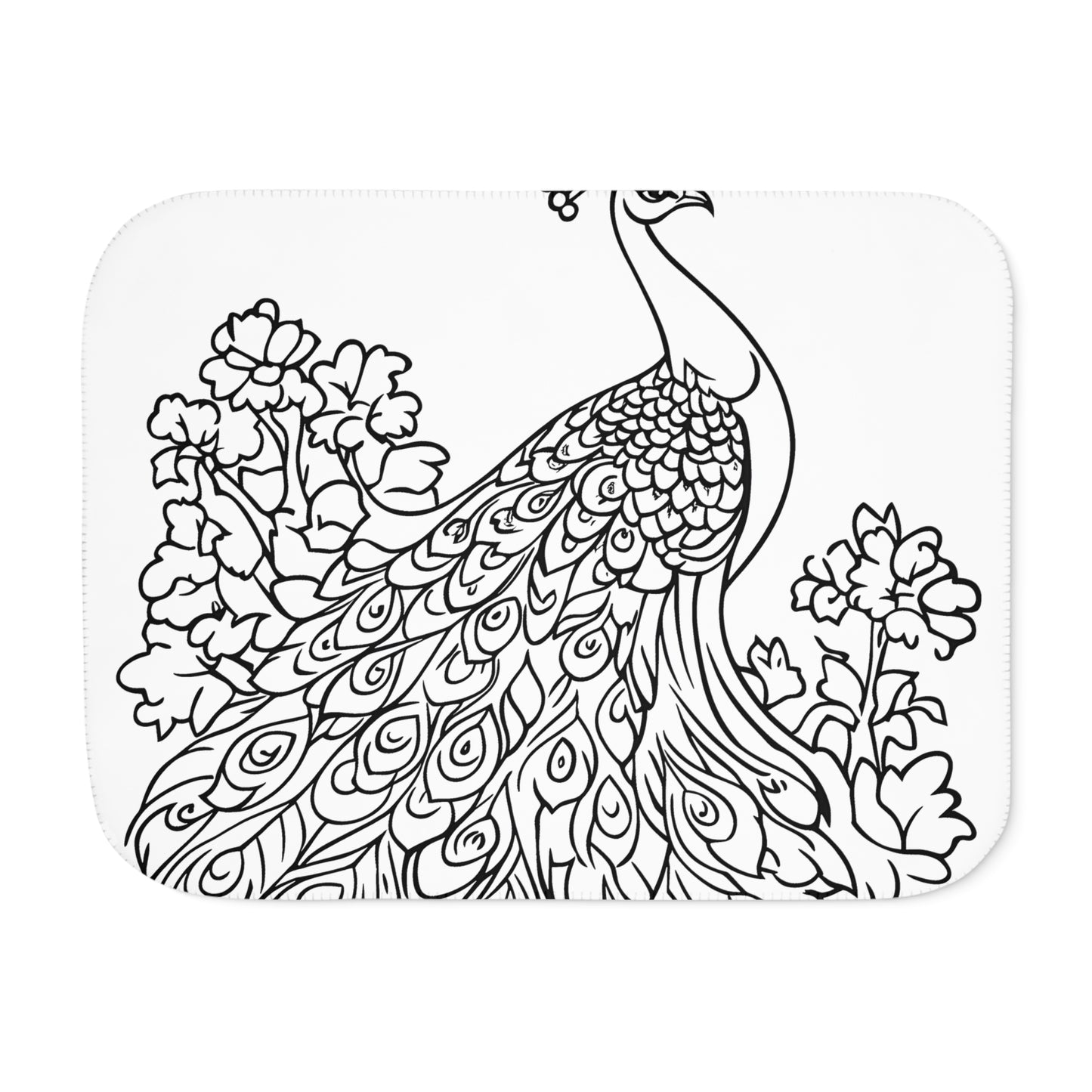 Blanket Coloring Kit with 10 Fabric Markers - Peacock Drawing