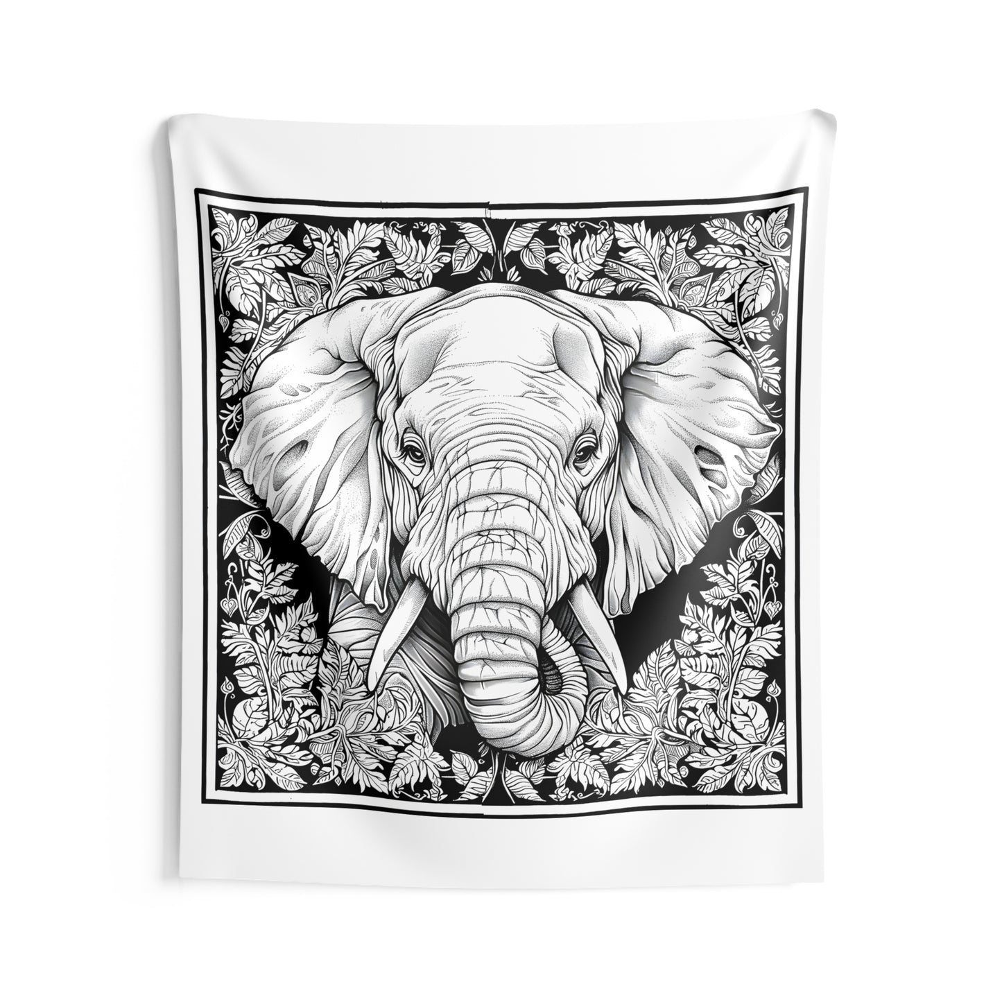 Indoor Wall Tapestries Coloring Kit with 10 Fabric Markers - Elephant