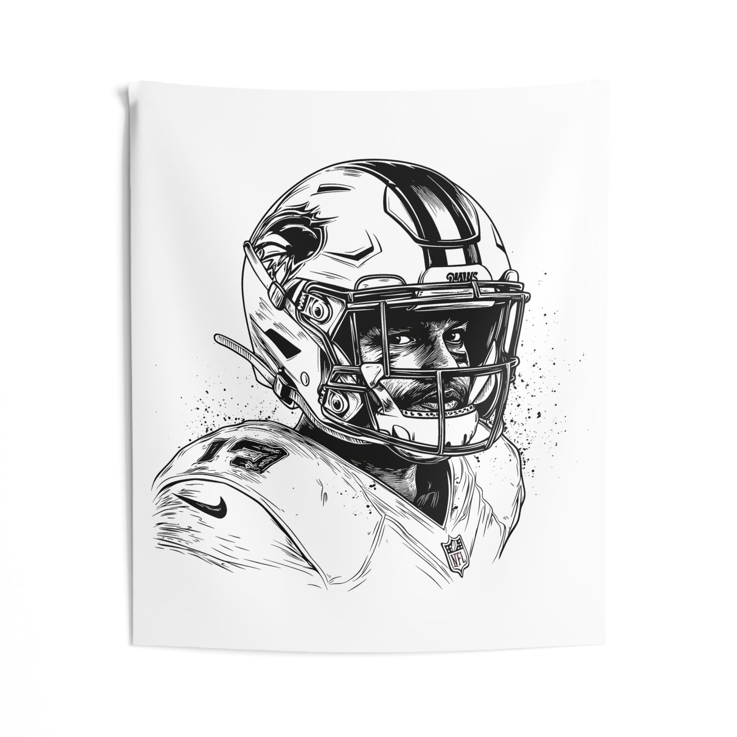 Indoor Wall Tapestries Coloring Kit with 10 Fabric Markers - American Football Player