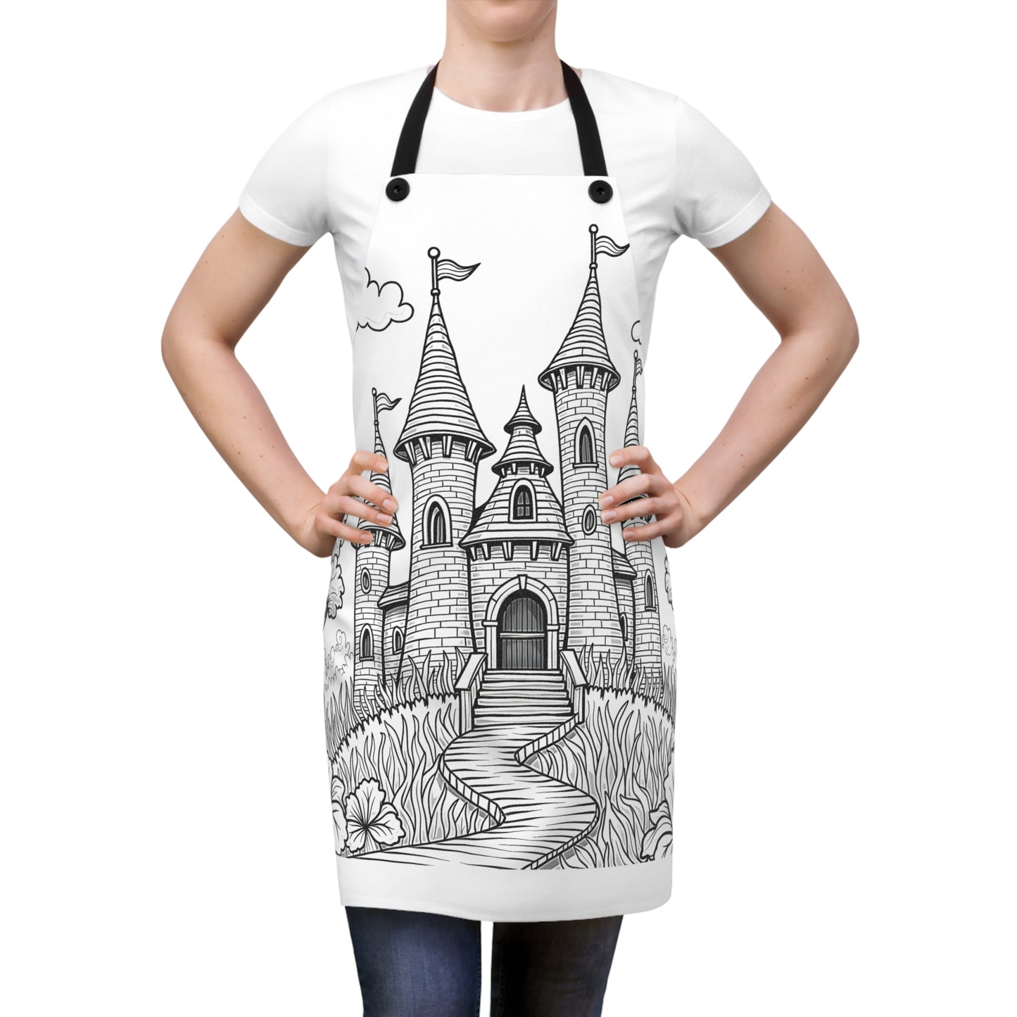 Apron Coloring Kit with 10 Fabric Markers - Fantasy Castle