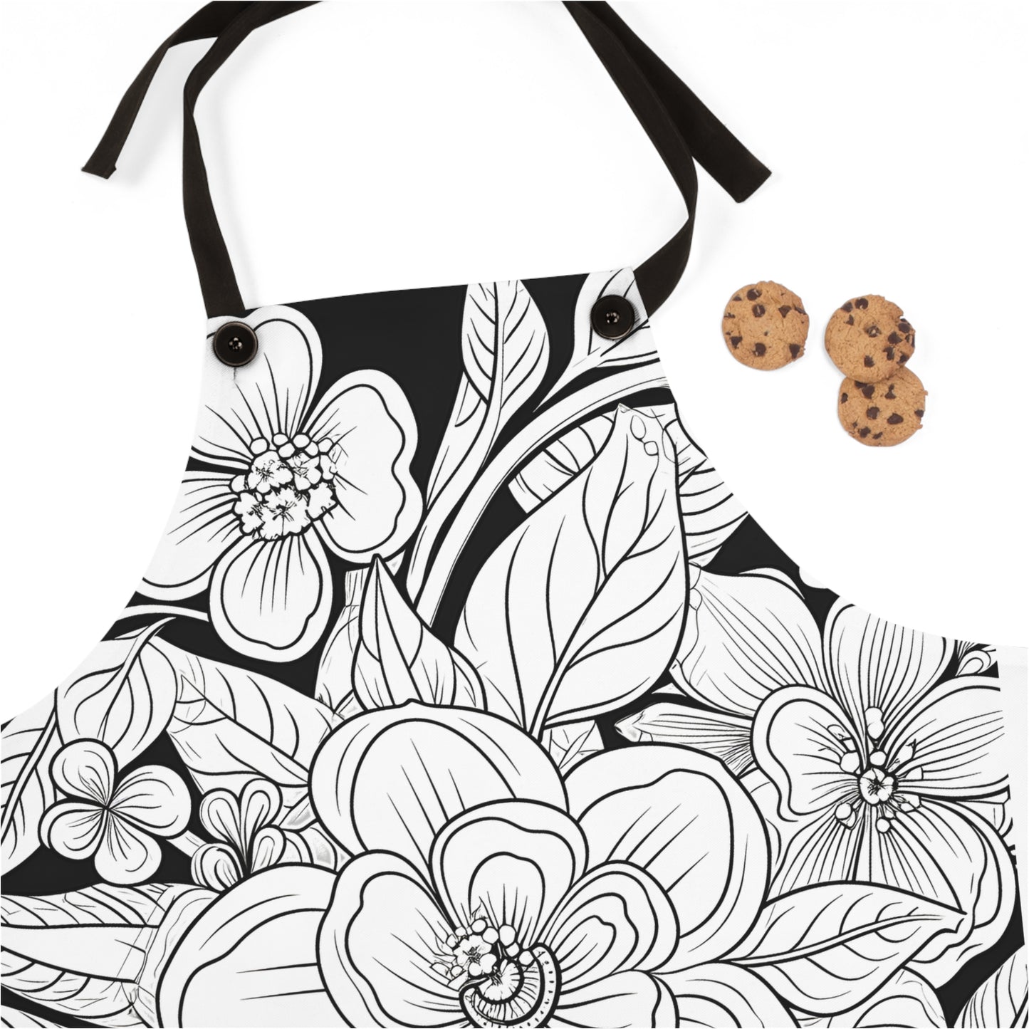 Apron Coloring Kit with 10 Fabric Markers - Floral Arrangement