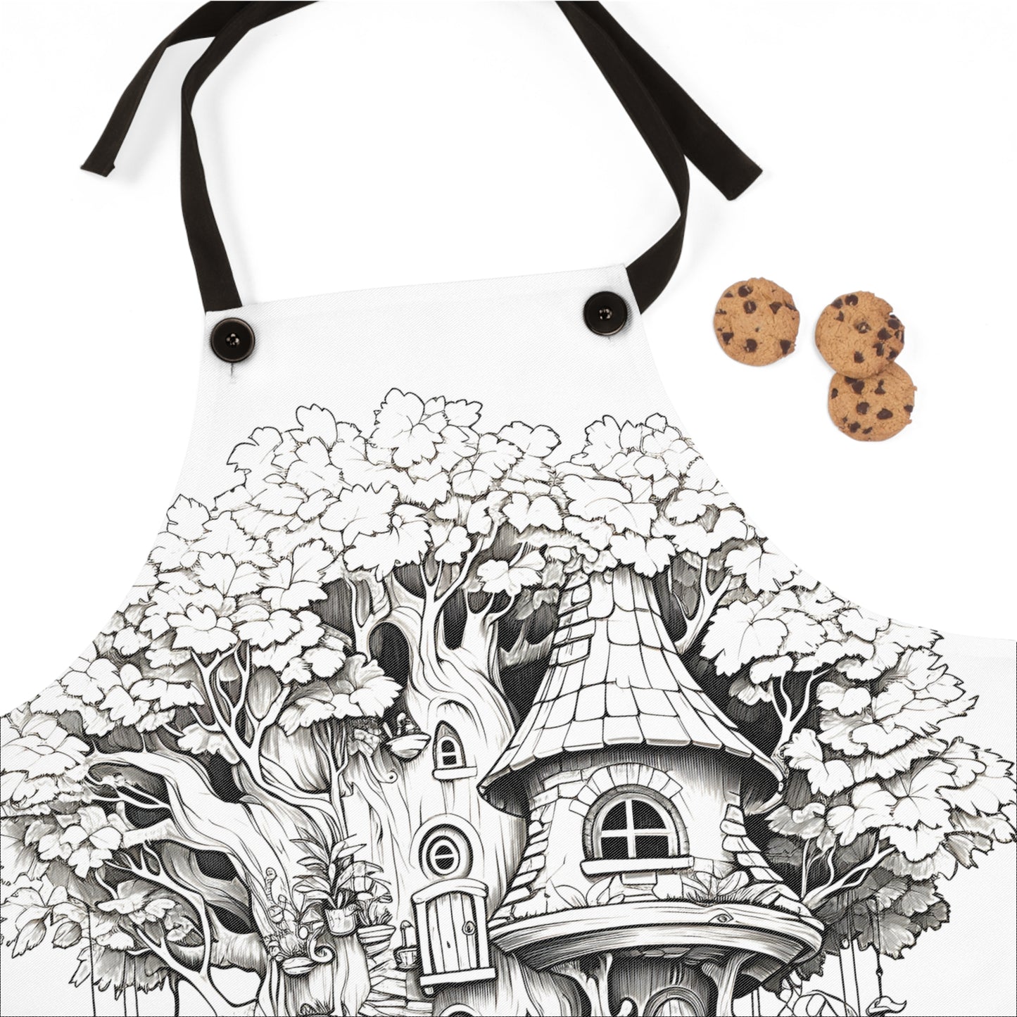 Apron Coloring Kit with 10 Fabric Markers - Fairy Treehouse