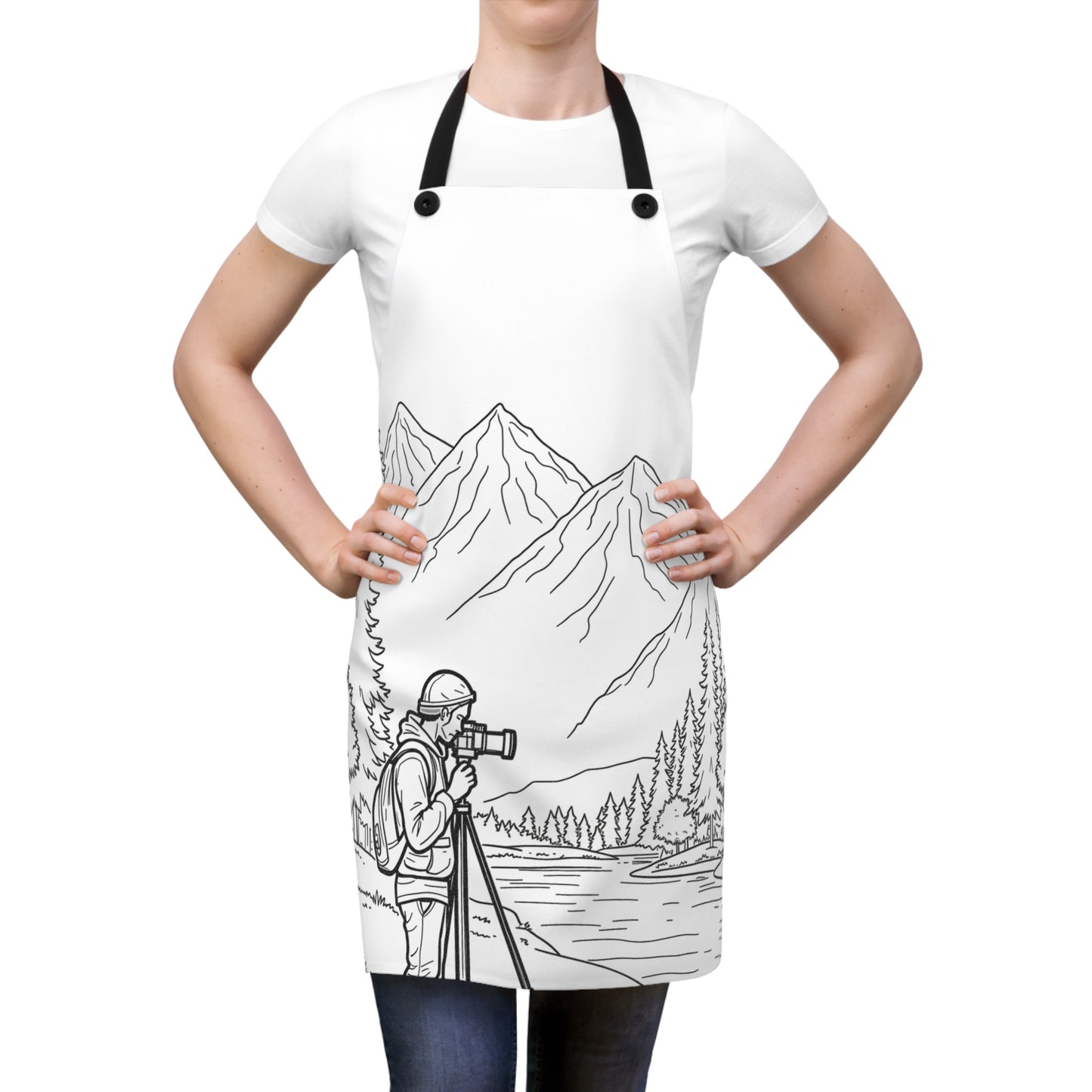 Apron Coloring Kit with 10 Fabric Markers - Mountains