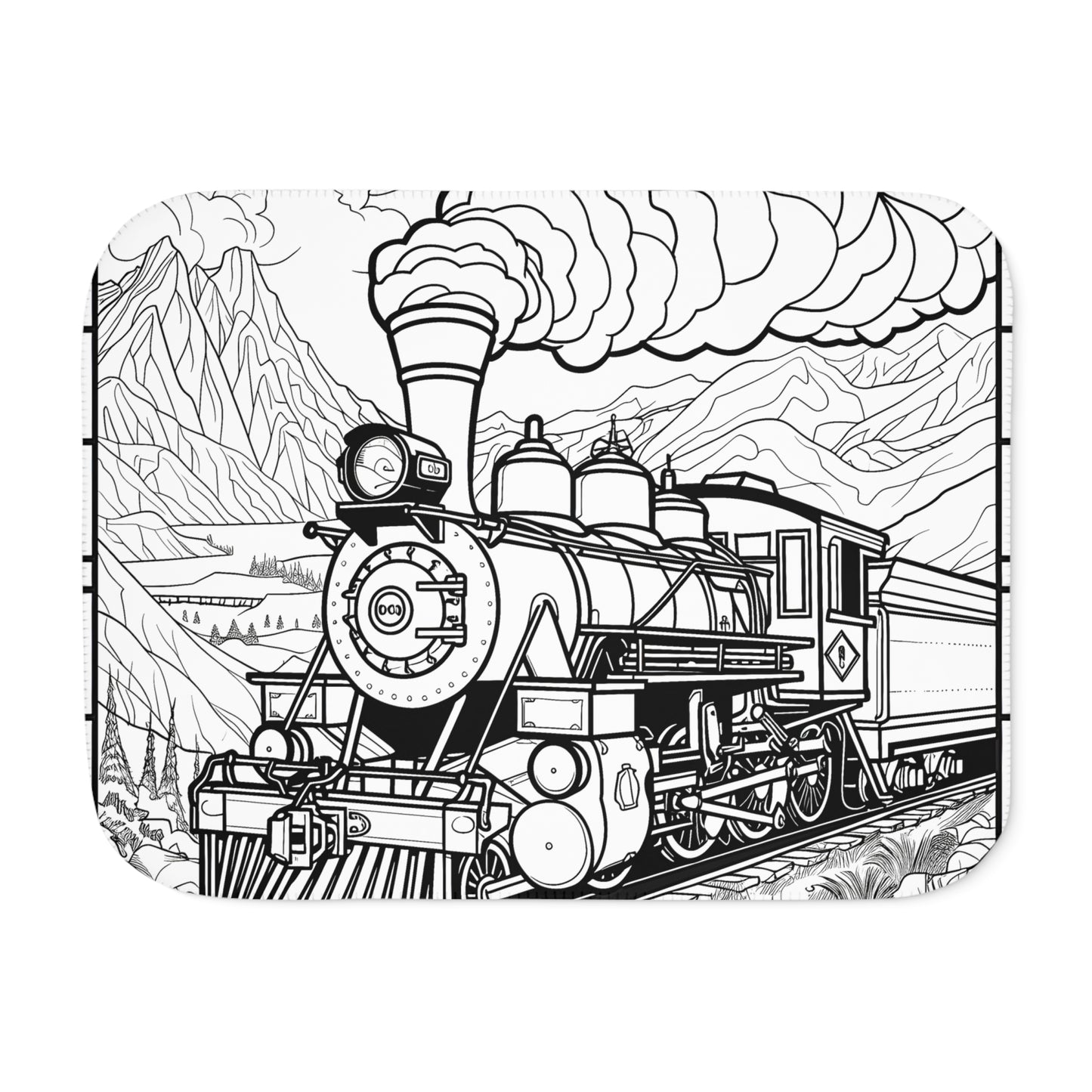 Blanket Coloring Kit with 10 Fabric Markers - Steam Train