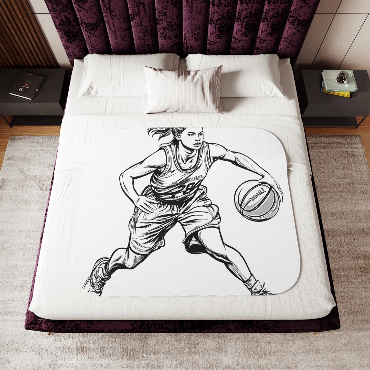 Blanket Coloring Kit with 10 Fabric Markers - Basketball