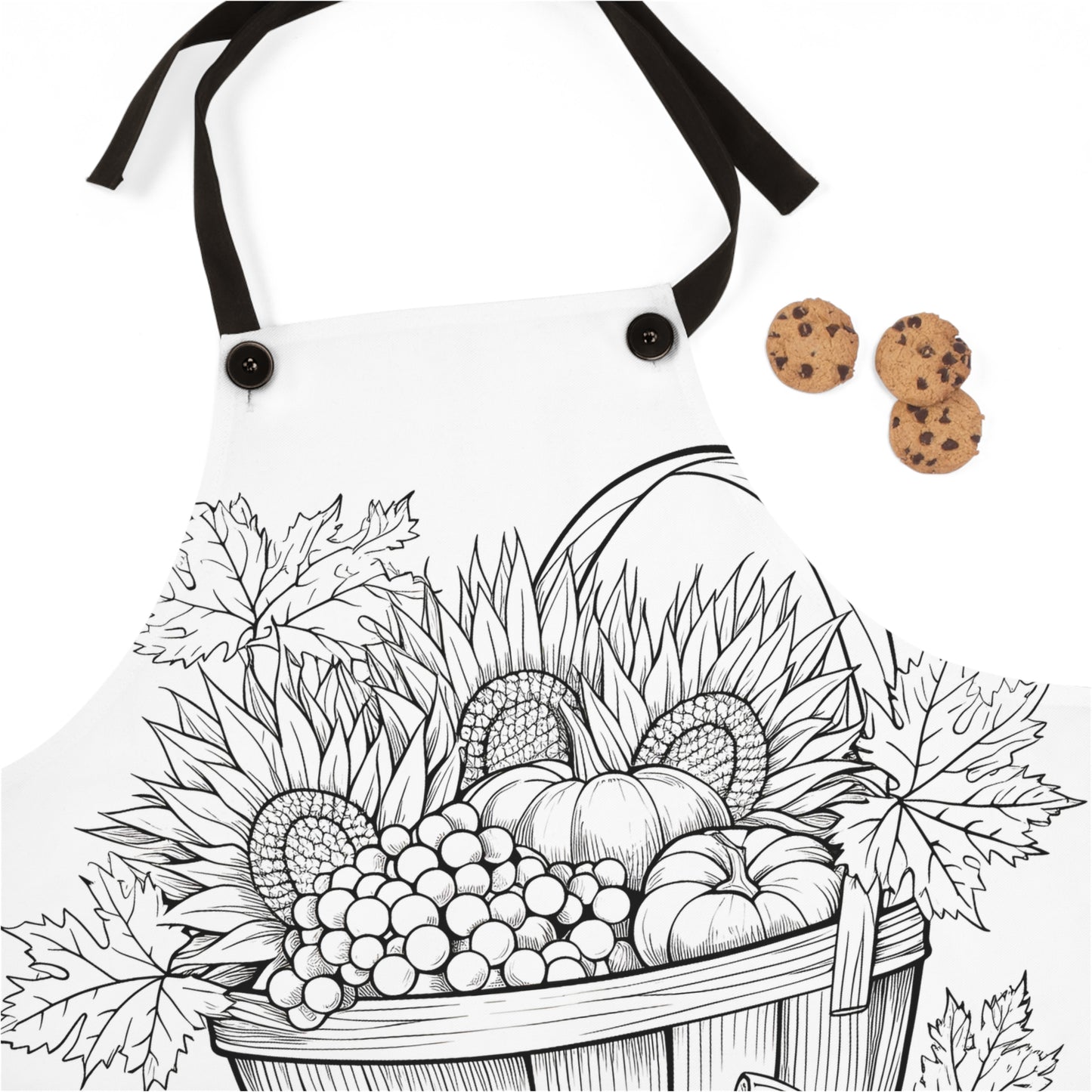 Apron Coloring Kit with 10 Fabric Markers - Basket of Produce