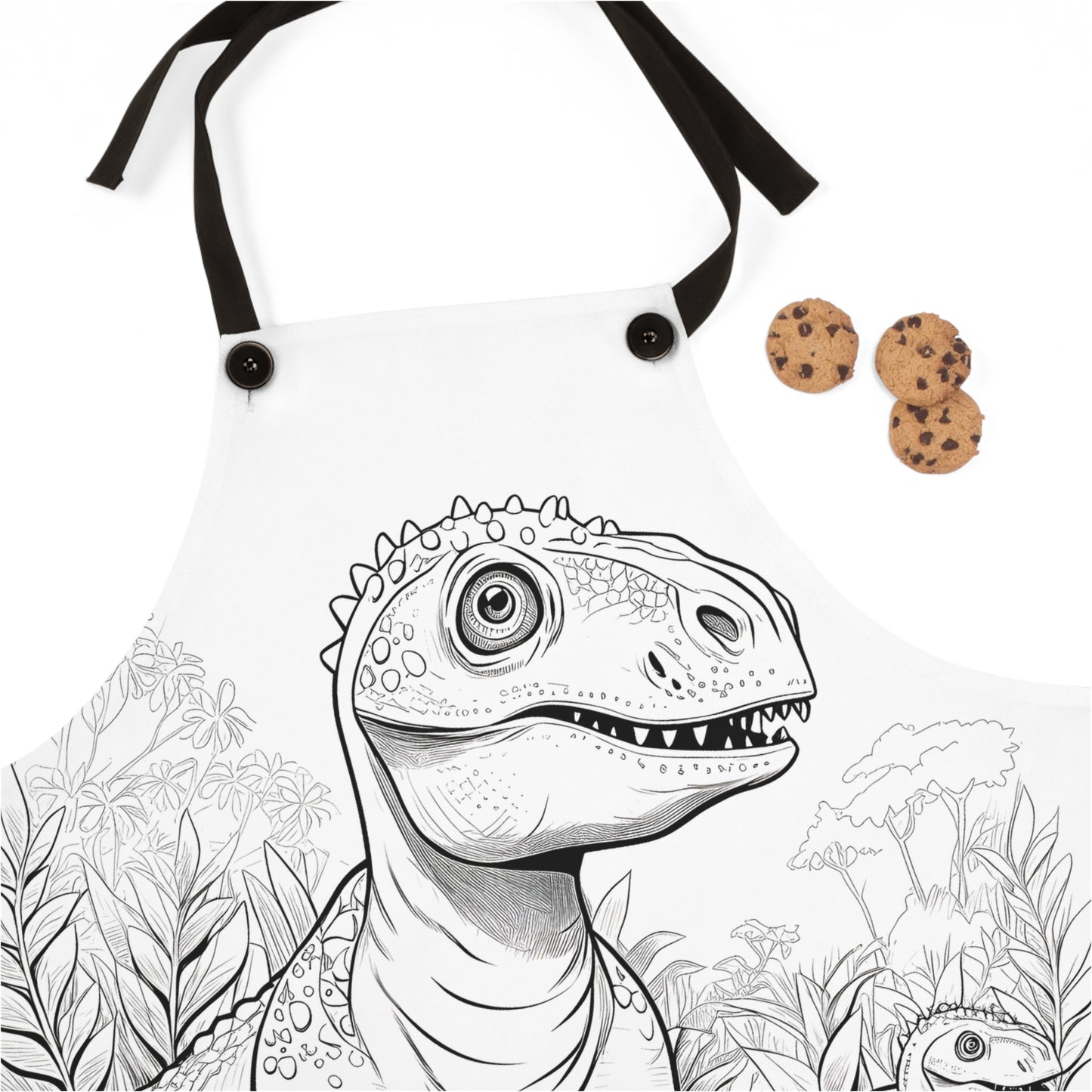 Apron Coloring Kit with 10 Fabric Markers - Prehistoric Creatures